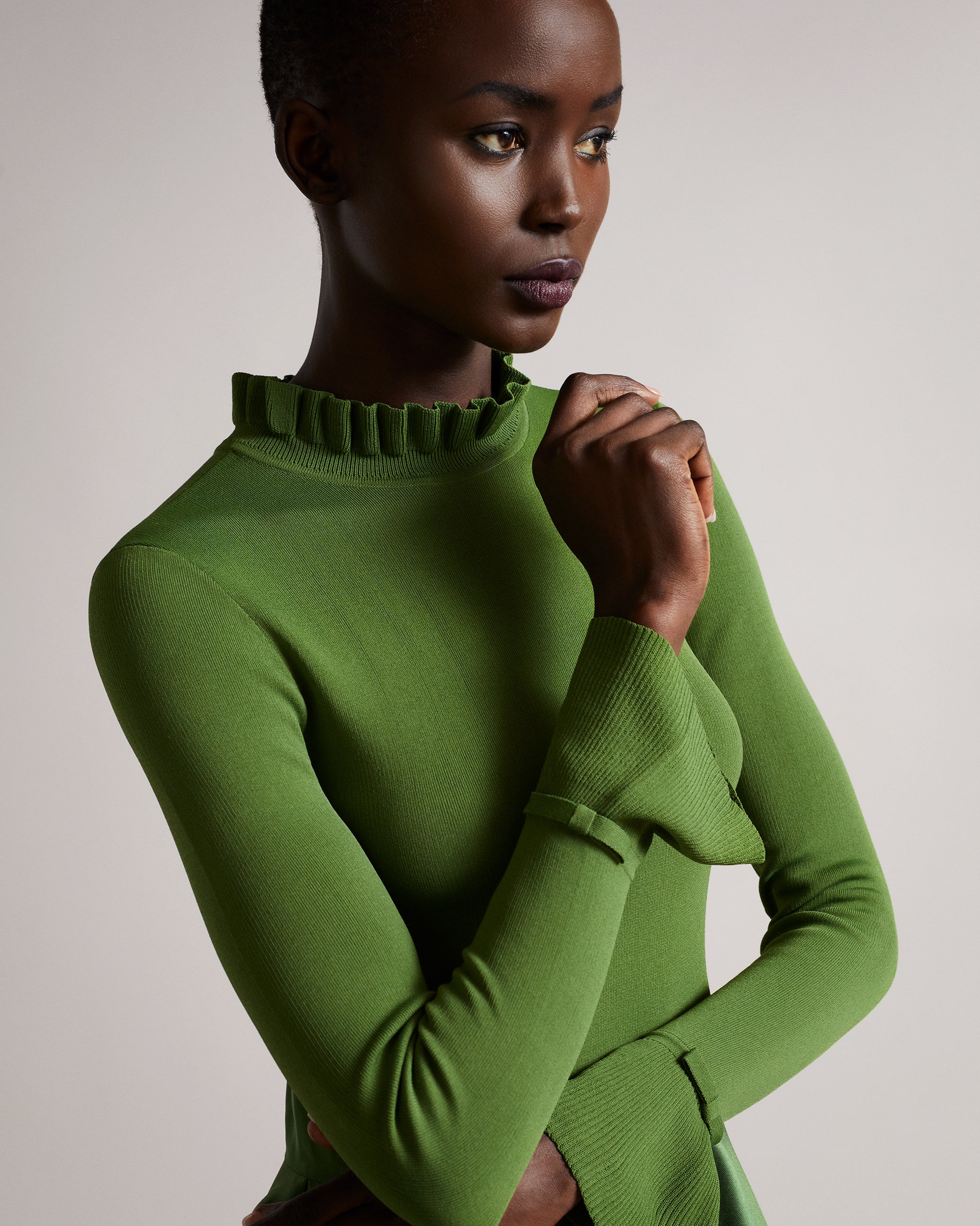 Shop Zadi Knitted Frill Full Skirt Dress for Women Online Ted - Main Image