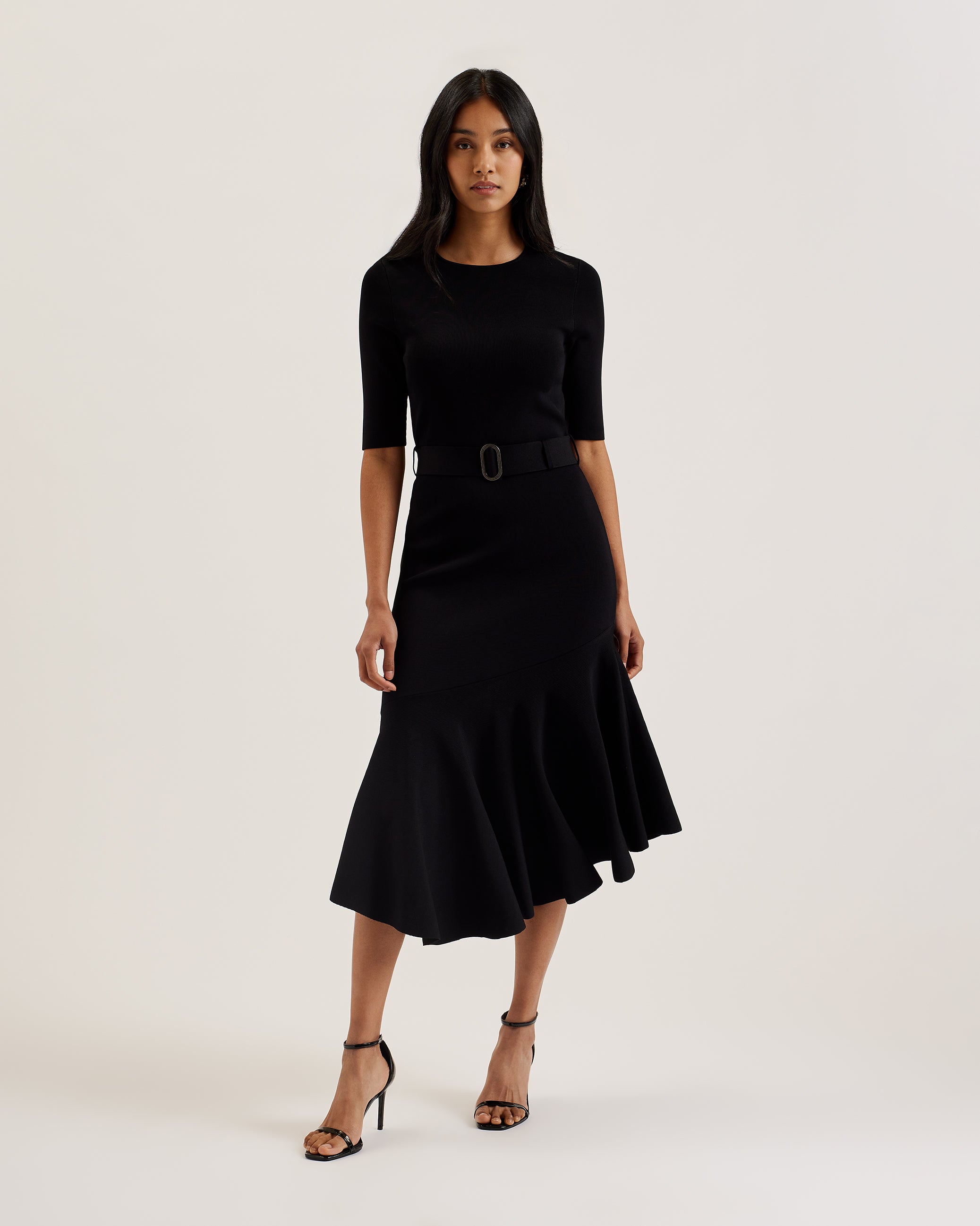 Shop Samalee Knitted Flippy Skirt Midi Dress Black for Women Online | Ted Baker Kuwait Shop Samalee Knitted Flippy Skirt Midi Dress Black for Women Online | Ted Baker Kuwait