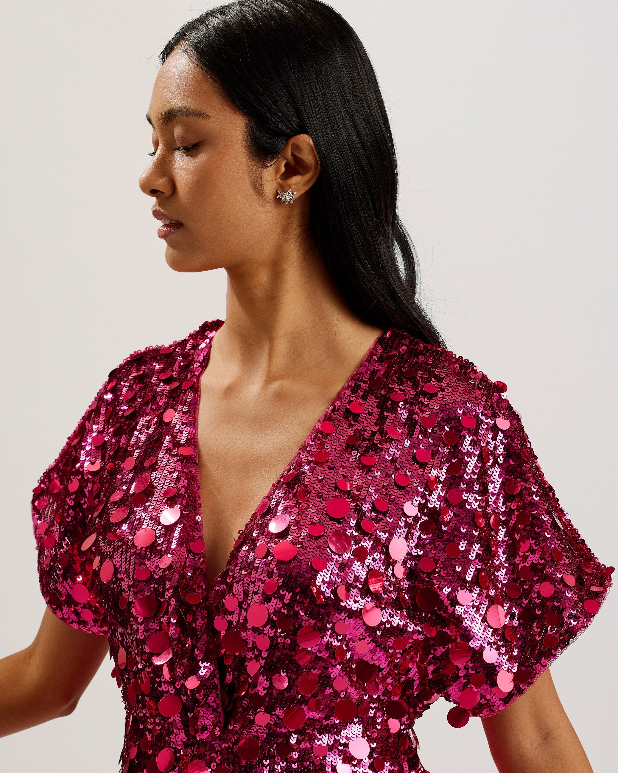 ted baker pink sequin dress Ted Baker Sequin Maxi Slip Dress