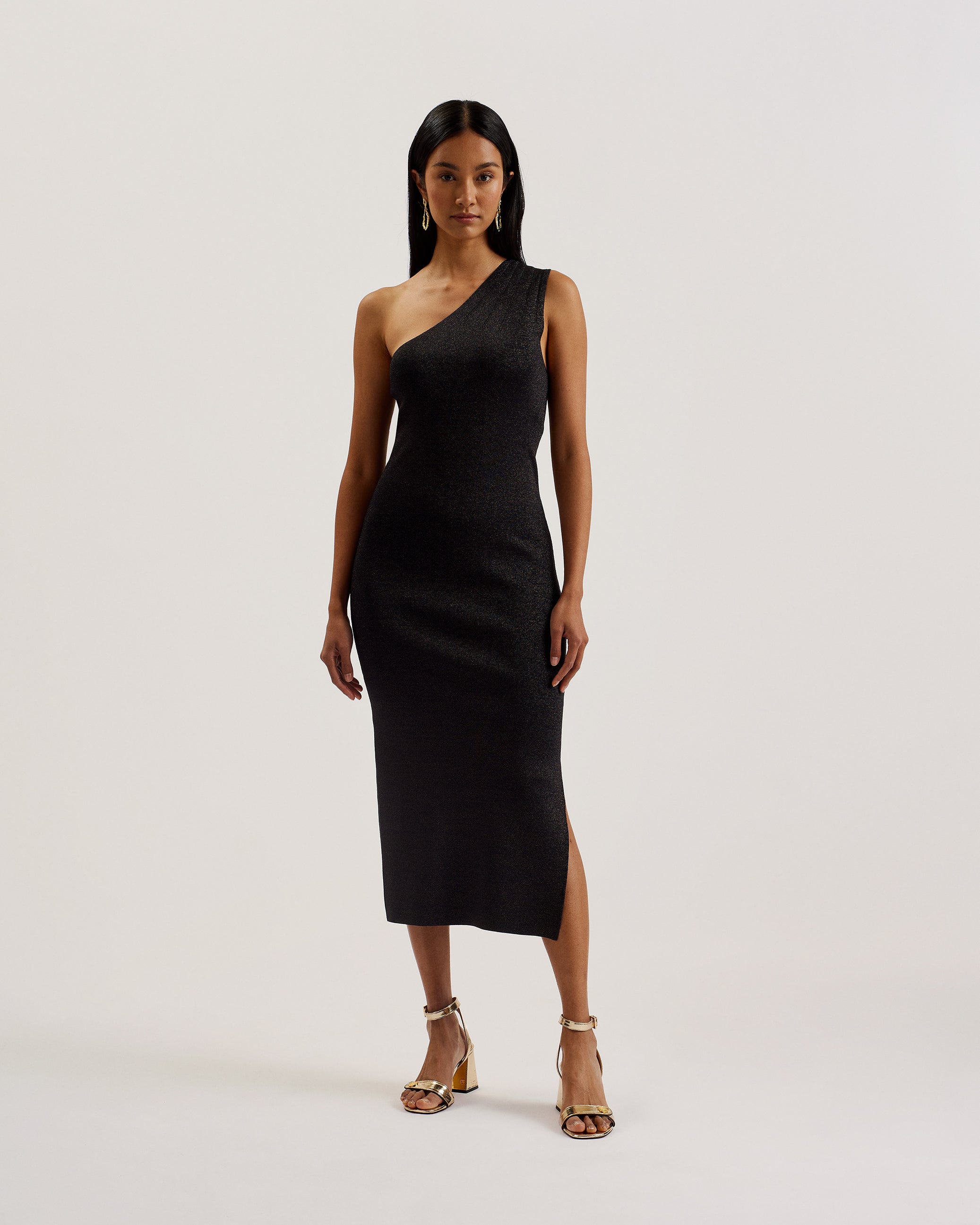 Shop Kaleyy One Shoulder Lurex Knit Midi Dress Dk-Blue for Women Online | Ted Baker Kuwait Shop Kaleyy One Shoulder Lurex Knit Midi Dress Dk-Blue for Women Online | Ted Baker Kuwait