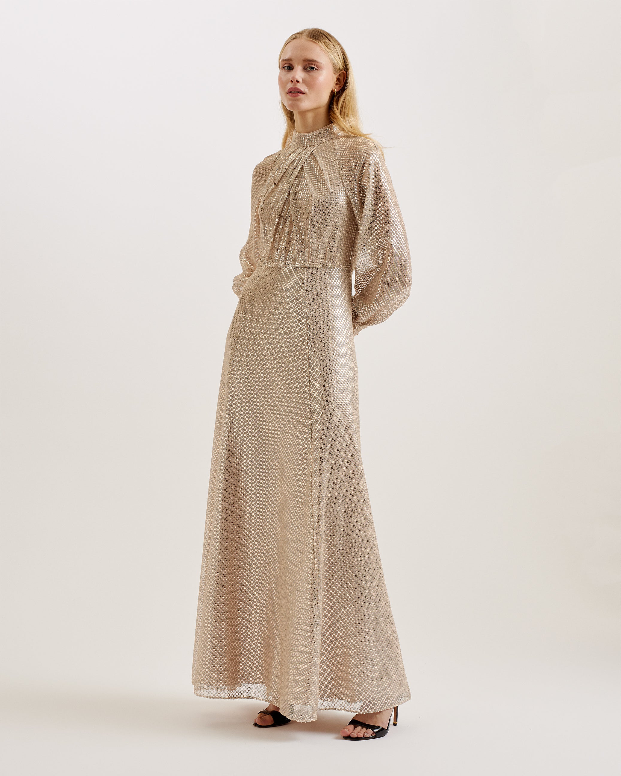 Shop Pilica Draped Halterneck Maxi Dress Gold for Women Online | Ted Baker Kuwait Shop Pilica Draped Halterneck Maxi Dress Gold for Women Online | Ted Baker Kuwait