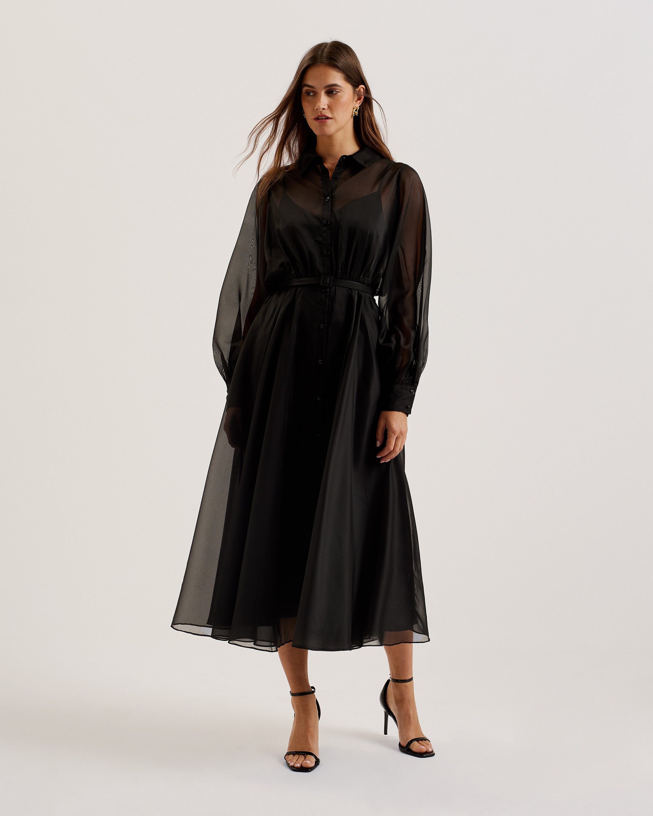 Shop Gibara Sheer Organza Shirt Maxi Dress Black for Women Online | Ted Baker Kuwait Shop Gibara Sheer Organza Shirt Maxi Dress Black for Women Online | Ted Baker Kuwait