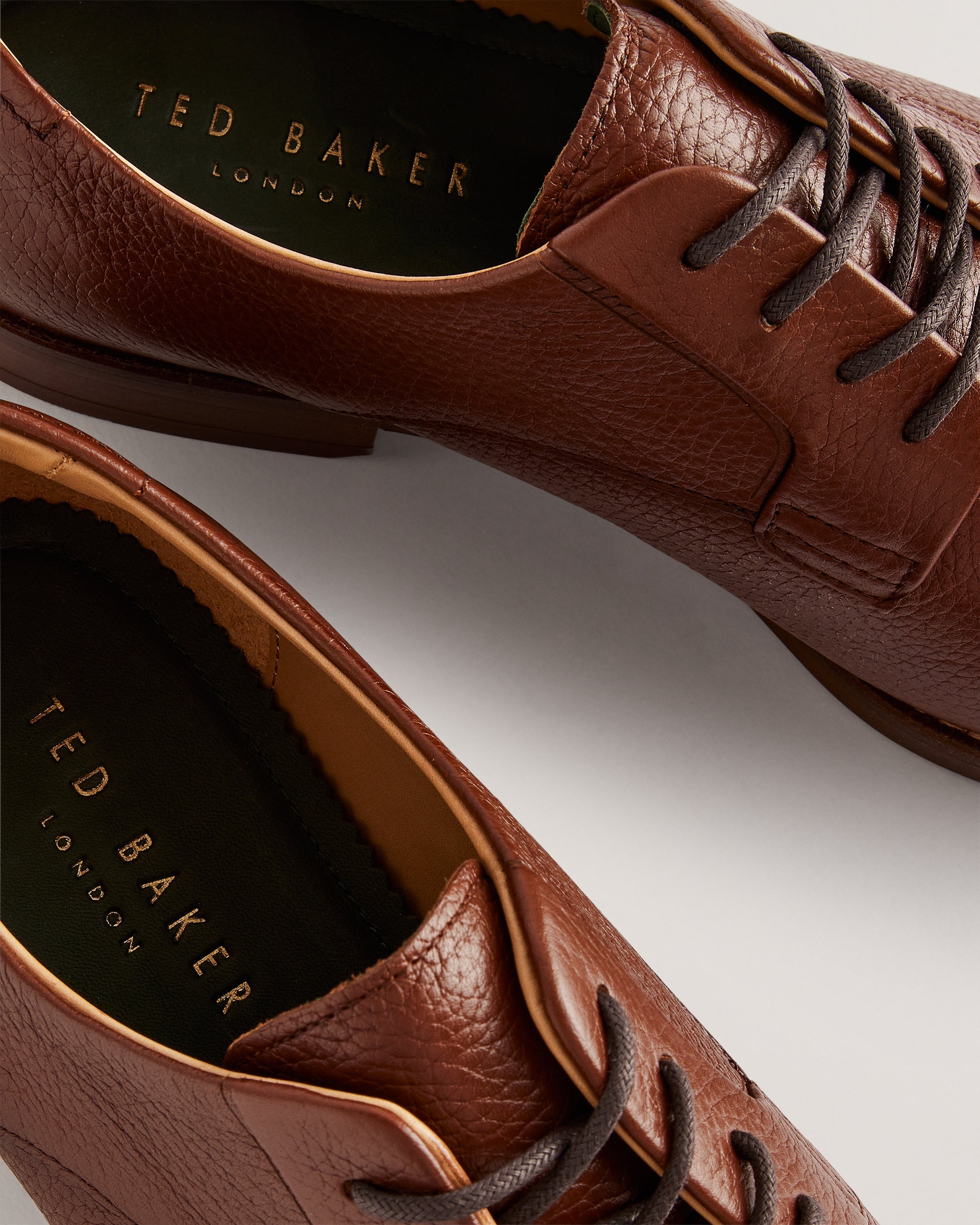 Shop Rregent Textured Leather Derby Shoes Brown for Men Online | Ted Baker Kuwait Shop Rregent Textured Leather Derby Shoes Brown for Men Online | Ted Baker Kuwait