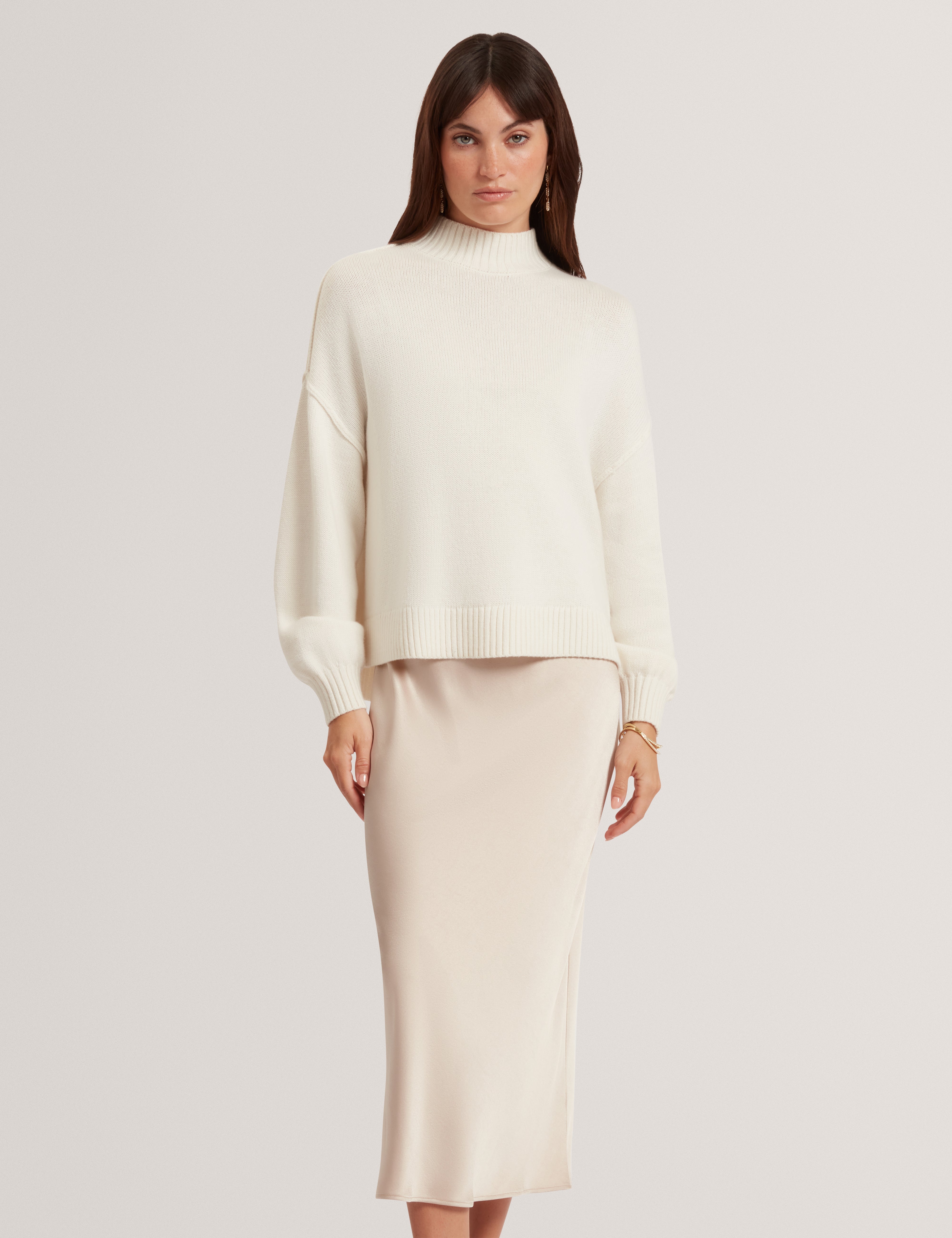 Harisa 2 In 1 Knitted Jumper With Slip Dress Natural Harisa 2 In 1 Knitted Jumper With Slip Dress Natural