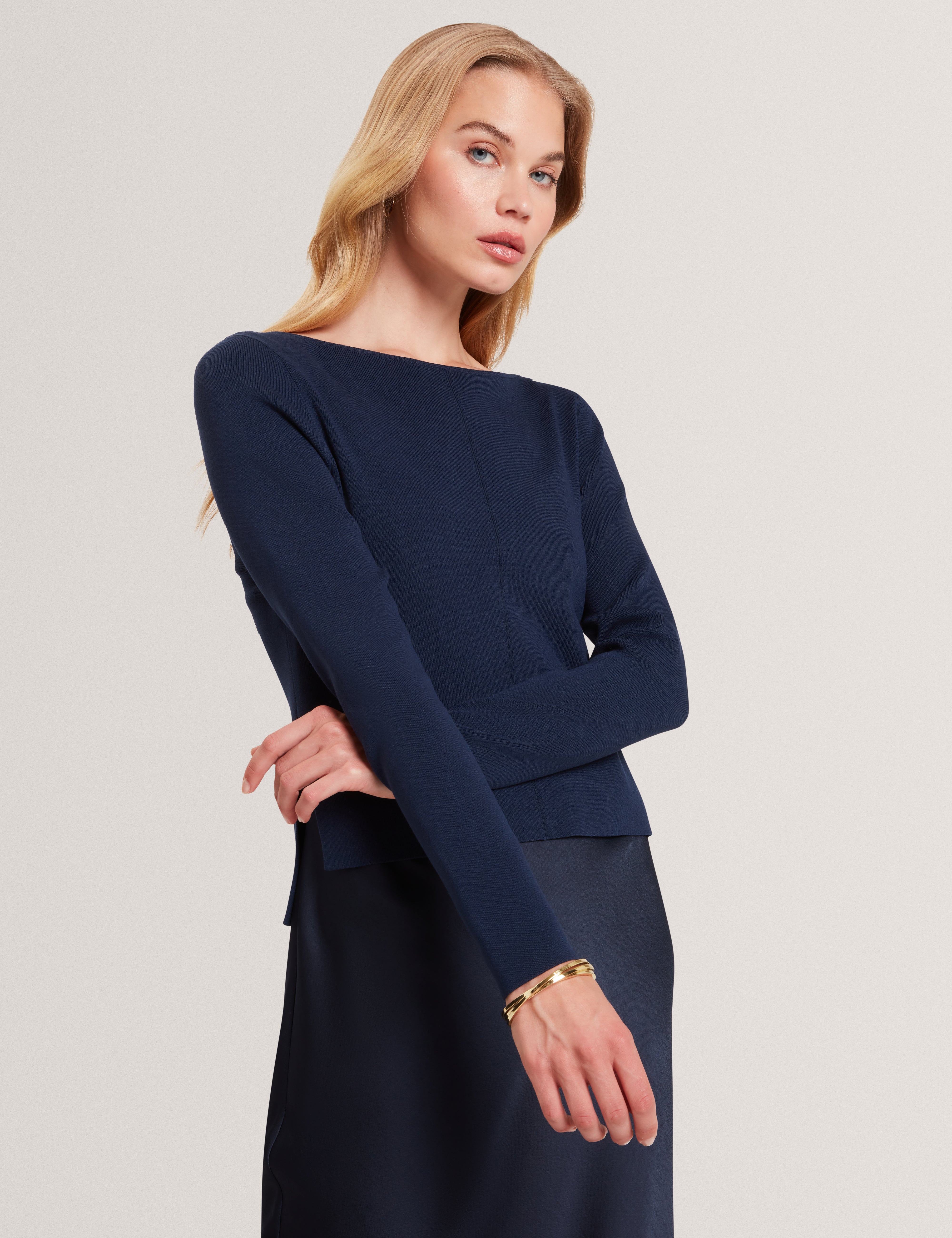 Machar 2 In 1 Knitted Top With Slip Dress Navy Machar 2 In 1 Knitted Top With Slip Dress Navy