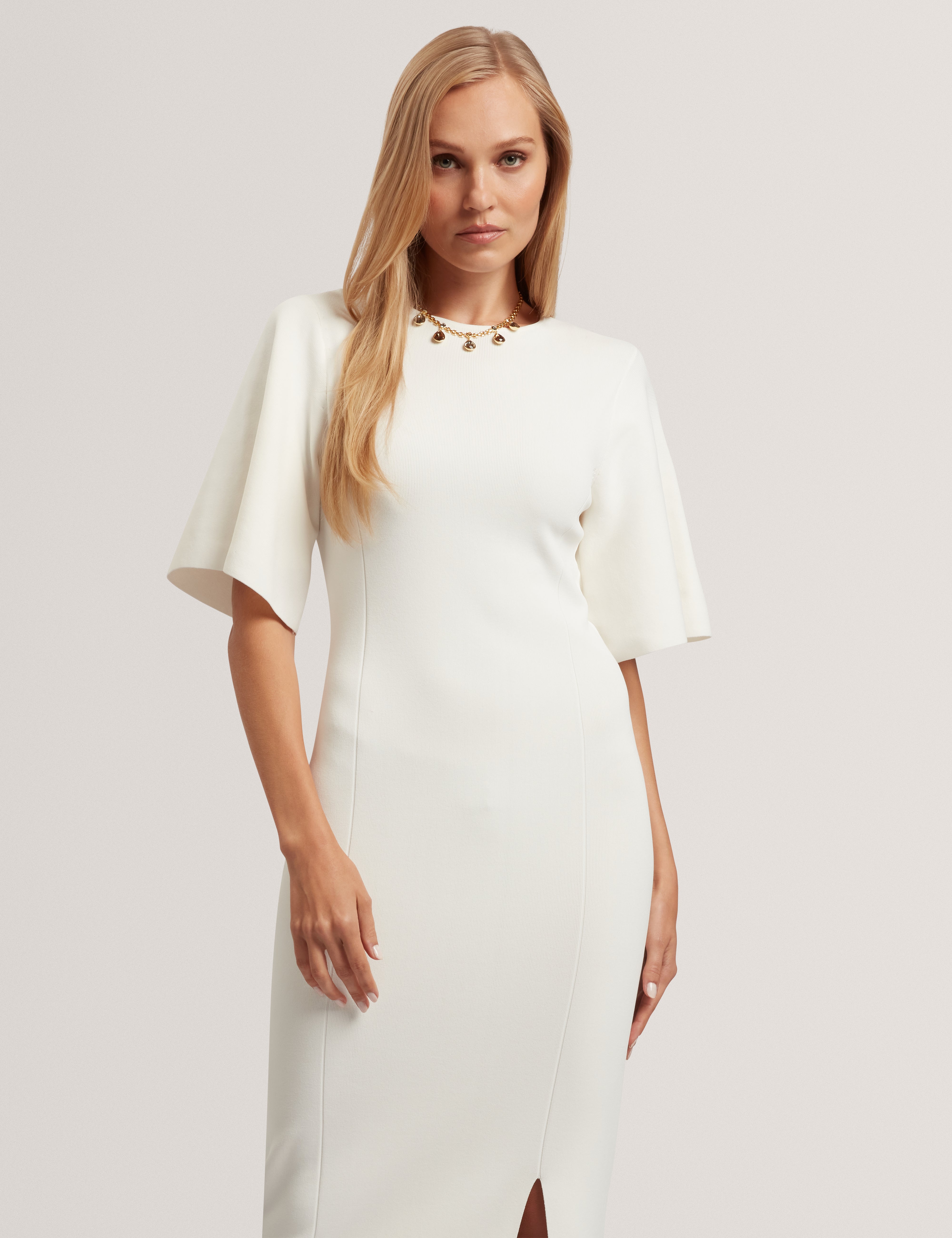 Aedna Bodycon Knit Dress Ivory Aedna Bodycon Knit Dress Ivory