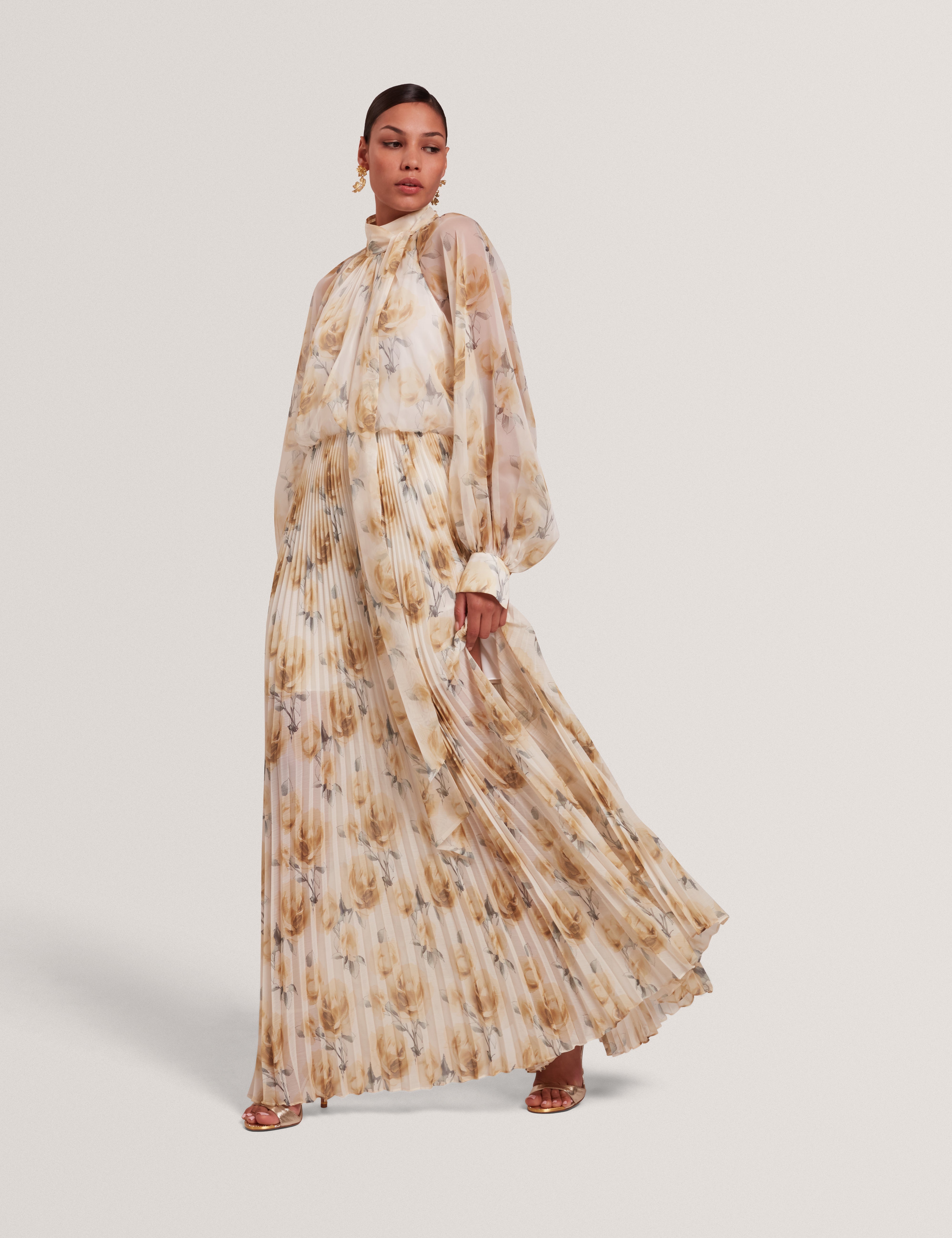 ted baker floral dress long sleeve Ted Baker London Orcha Turtleneck Maxi Dress - Rich Black