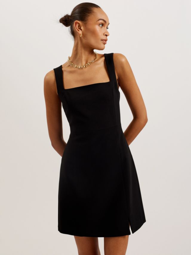 Wynod Tailored Mini Dress With Slit Black