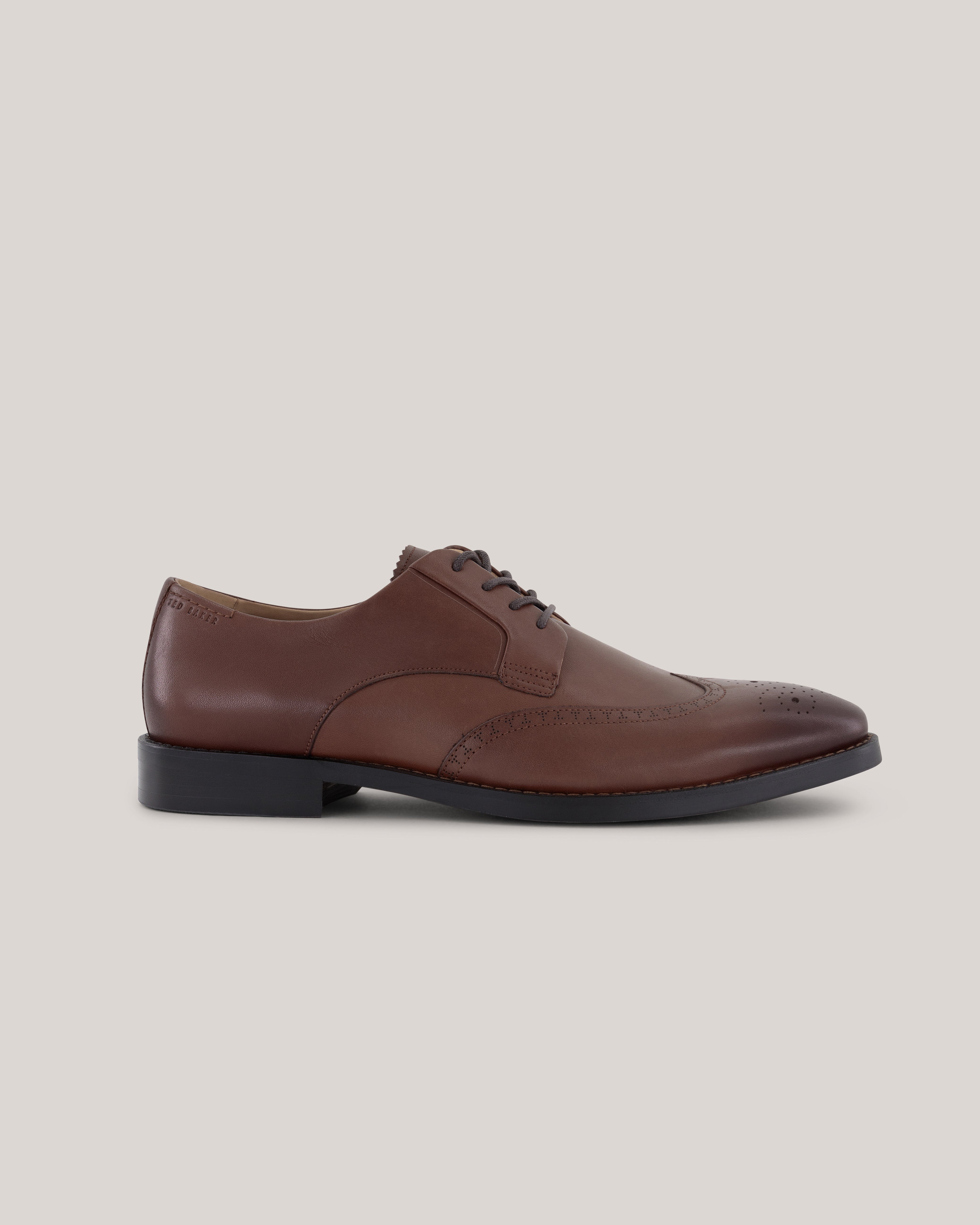 Hackney Wing Toe Brogue Detail Shoes Dk-Orange