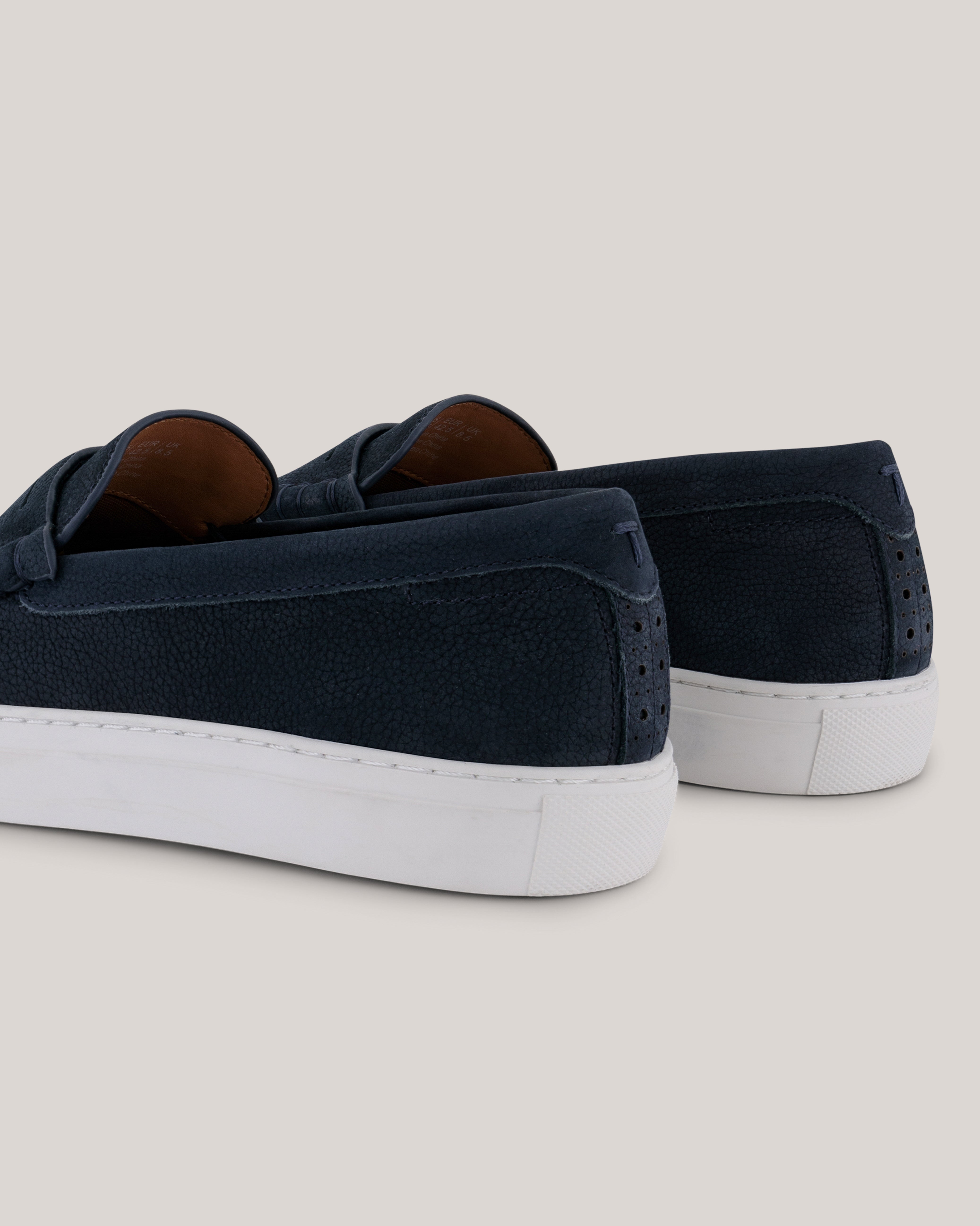 Ashfod Leather Slip On Loafer Navy