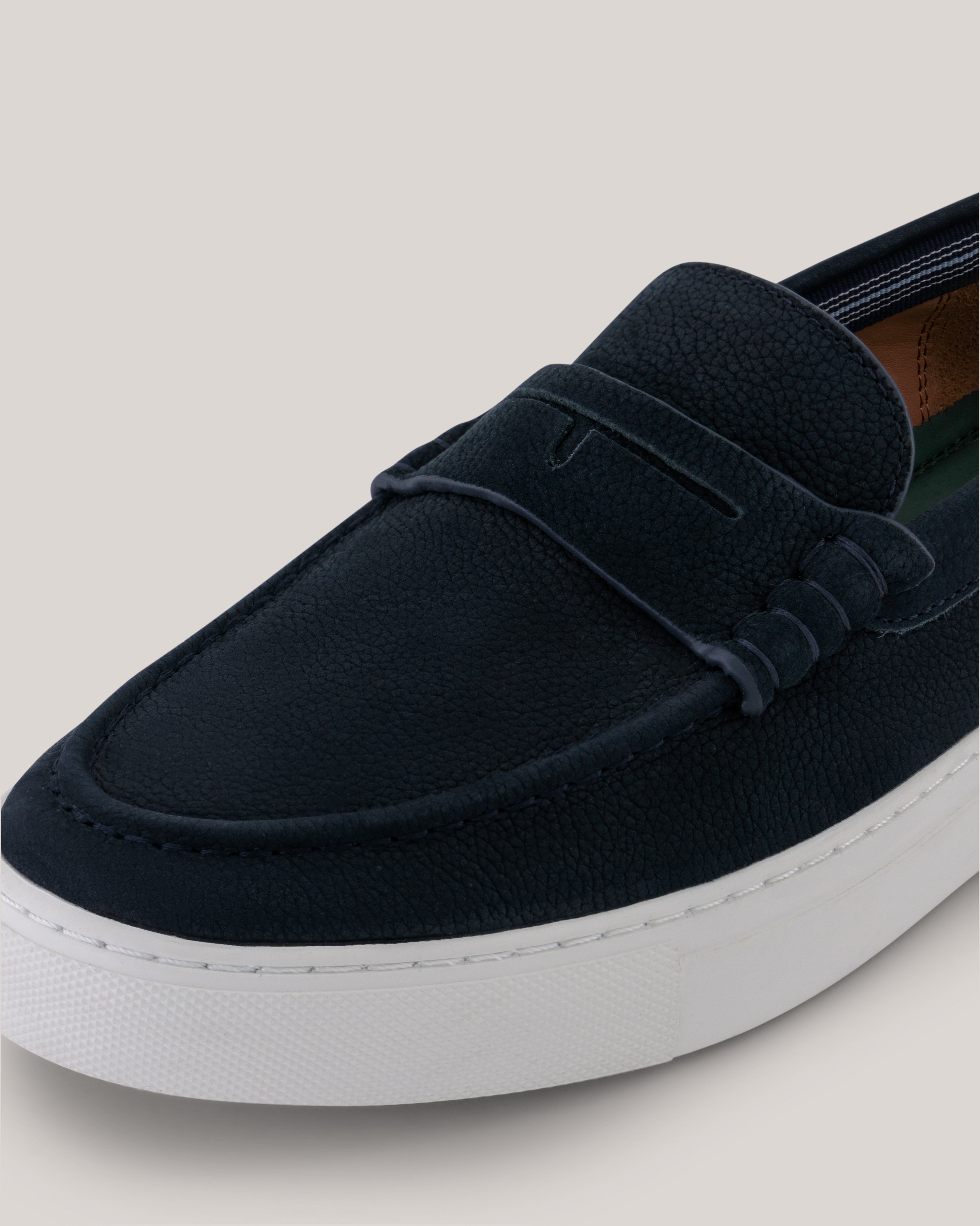 Ashfod Leather Slip On Loafer Navy