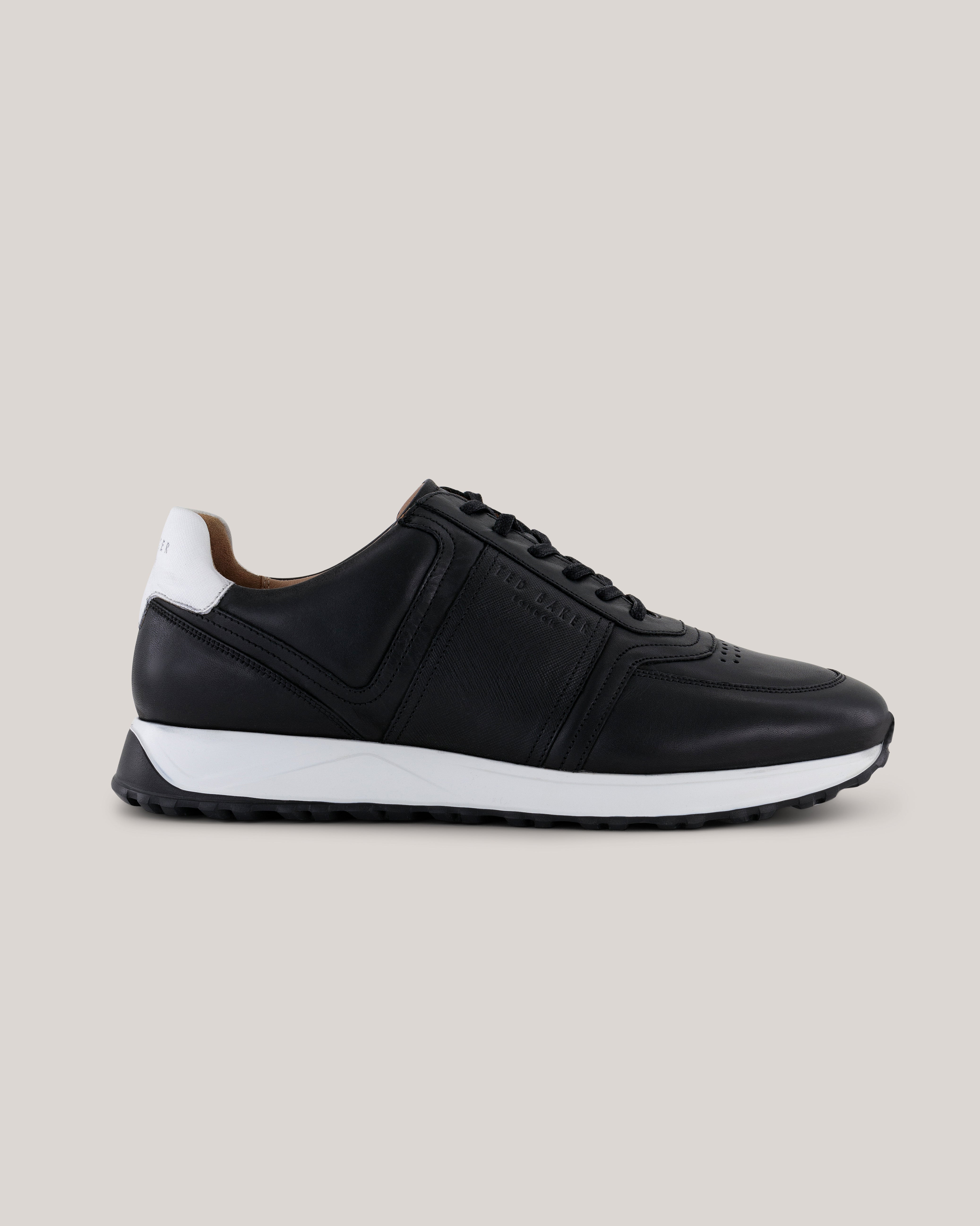 Fraine Leather Lace Up Jogger Black