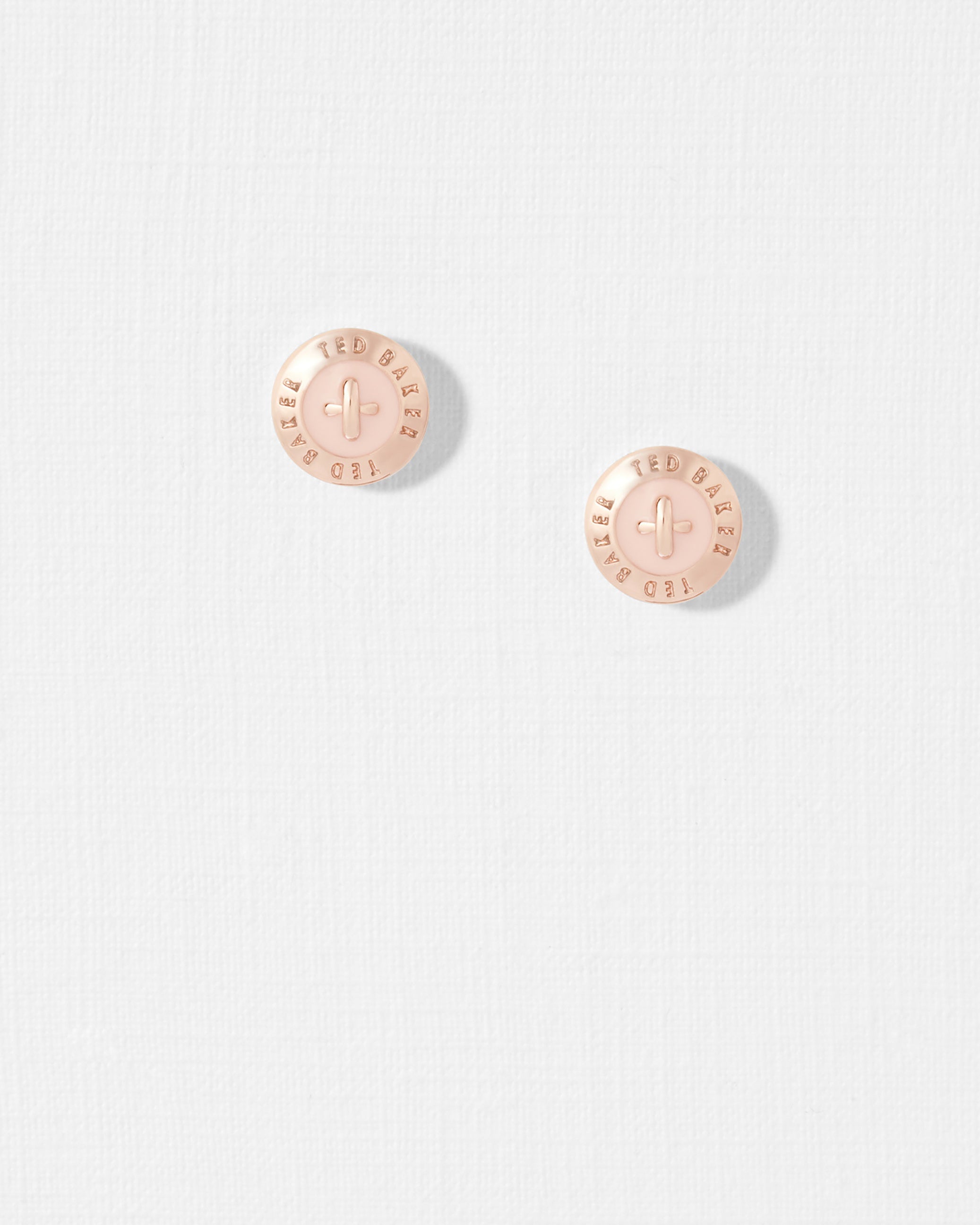 Eisley Tbj1266 Enamel Button Earring Baby-Pink