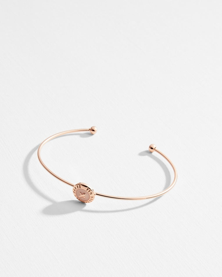 Elvas Tbj1258 Enamel Sml Button Cuff Baby-Pink