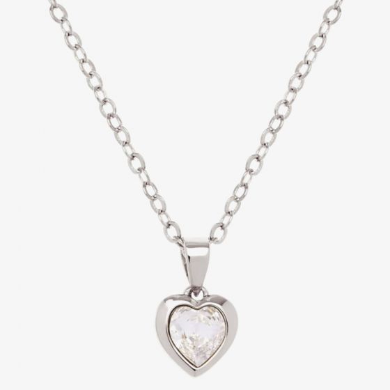 Hannela Crystal Heart Pendant Silver