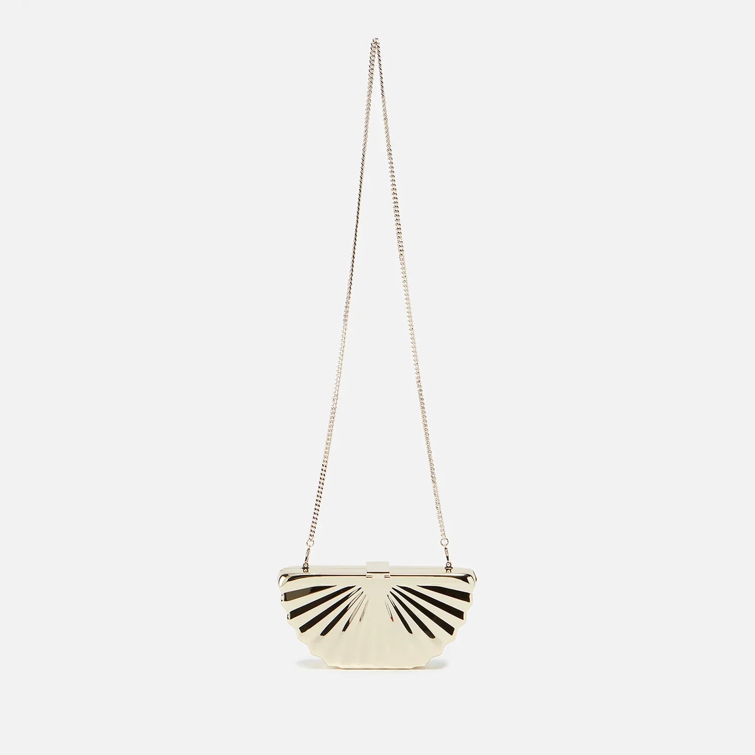 Luciie Fan Gold-Tone Clutch Bag Gold