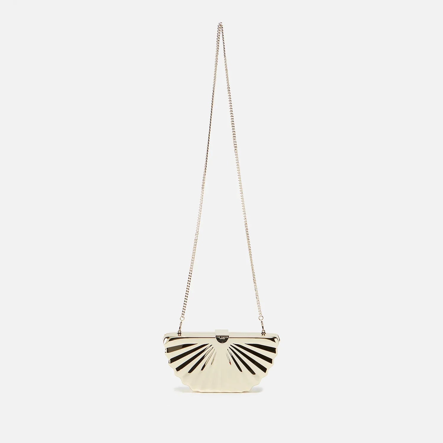 Luciie Fan Gold-Tone Clutch Bag Gold