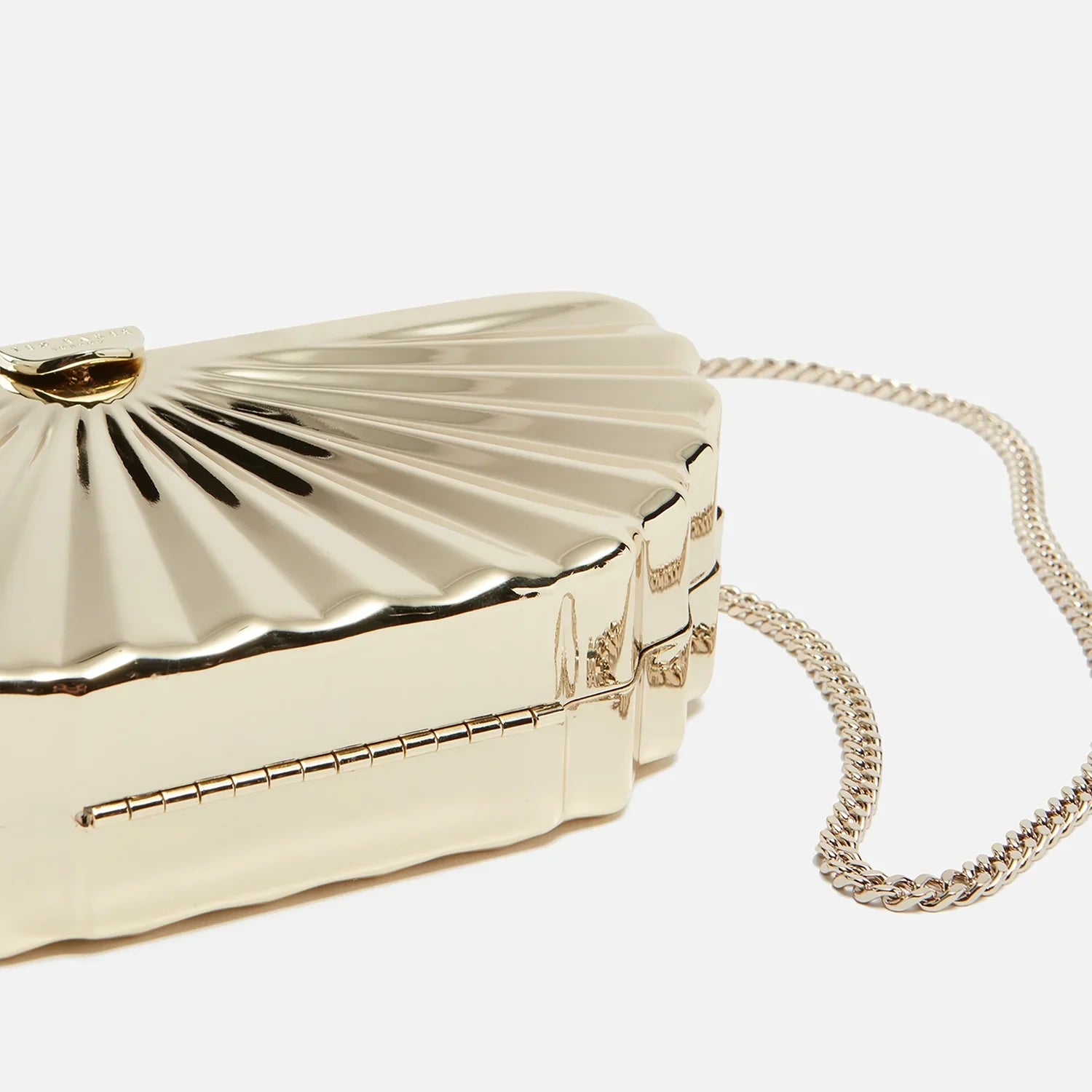 Luciie Fan Gold-Tone Clutch Bag Gold