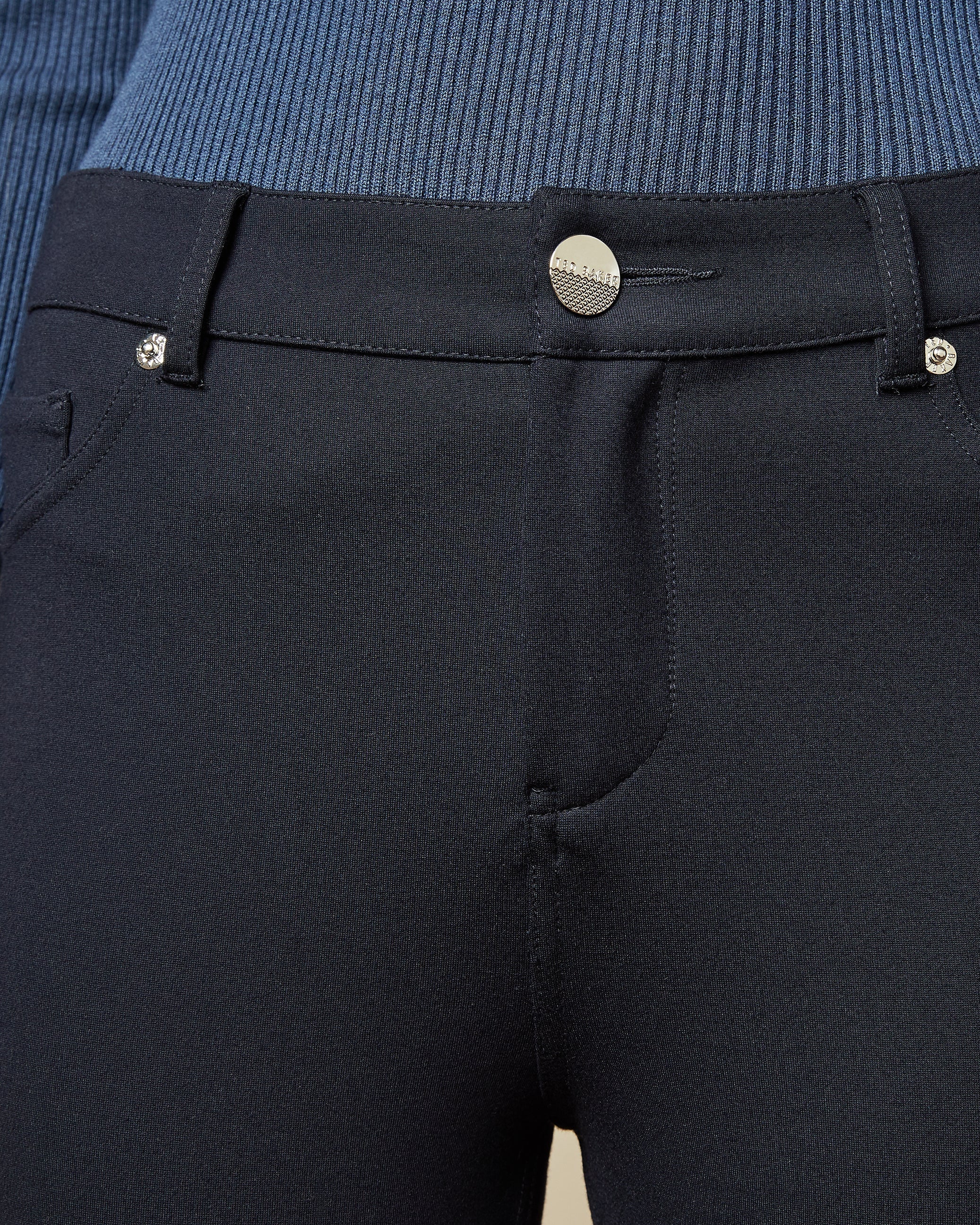 Strenti Skinny Zip Cuff Ponti Jeggings Dk-Blue