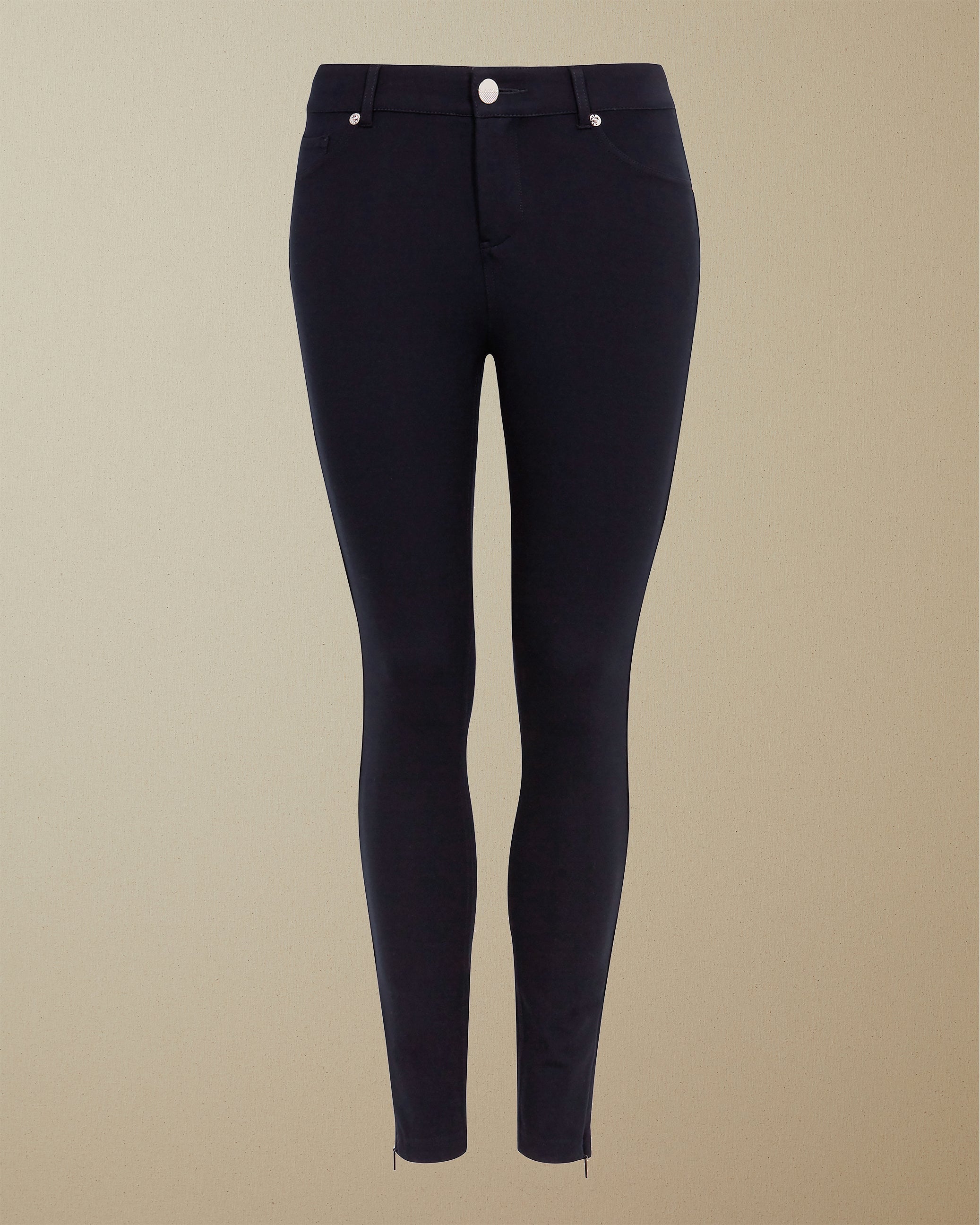 Strenti Skinny Zip Cuff Ponti Jeggings Dk-Blue