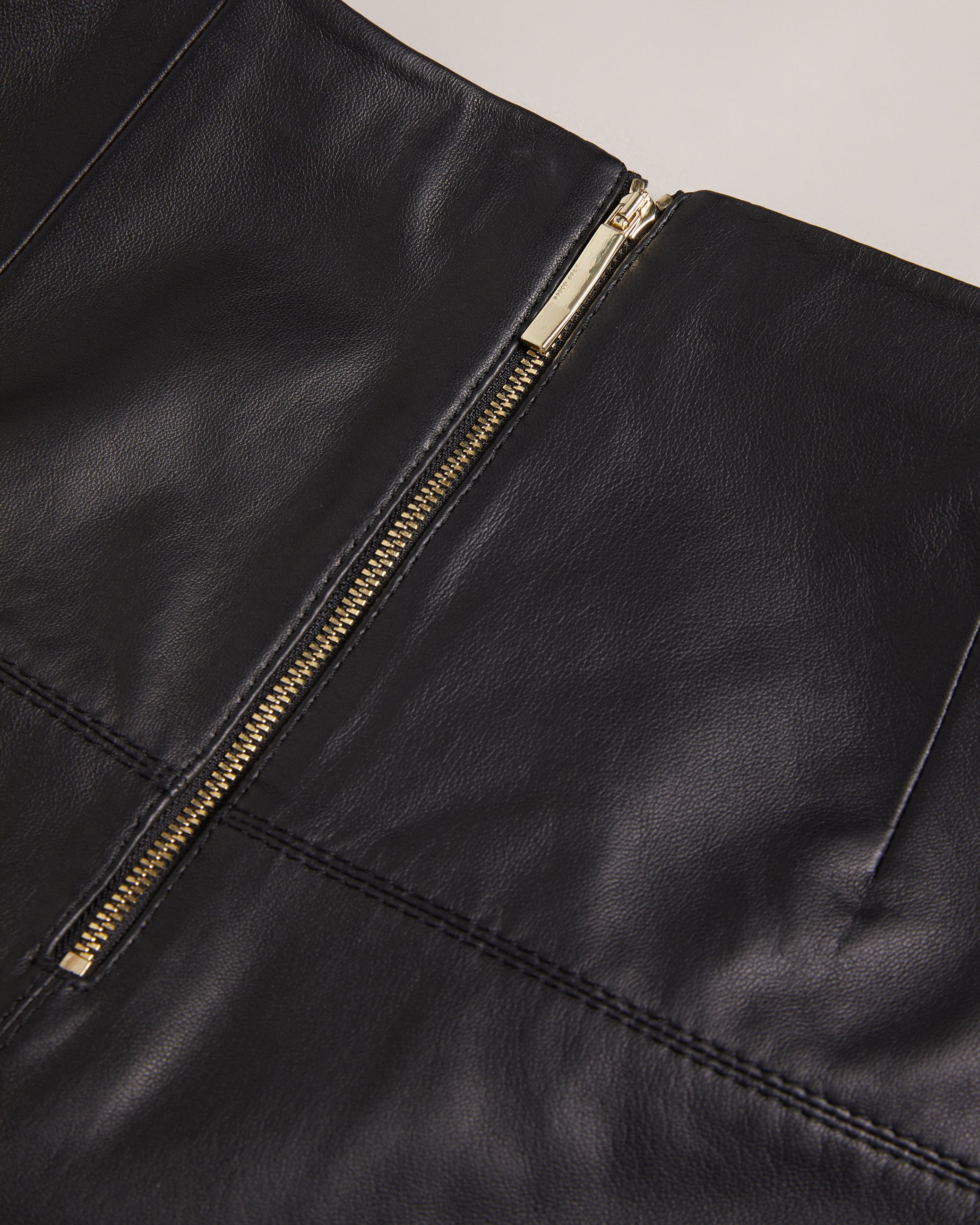 Valiat A-Line Leather Mini Skirt