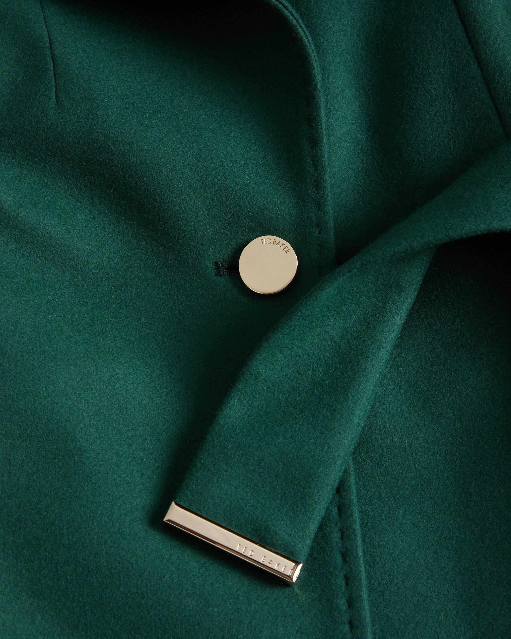 Rose Mid Length Wool Wrap Coat Dk-Green