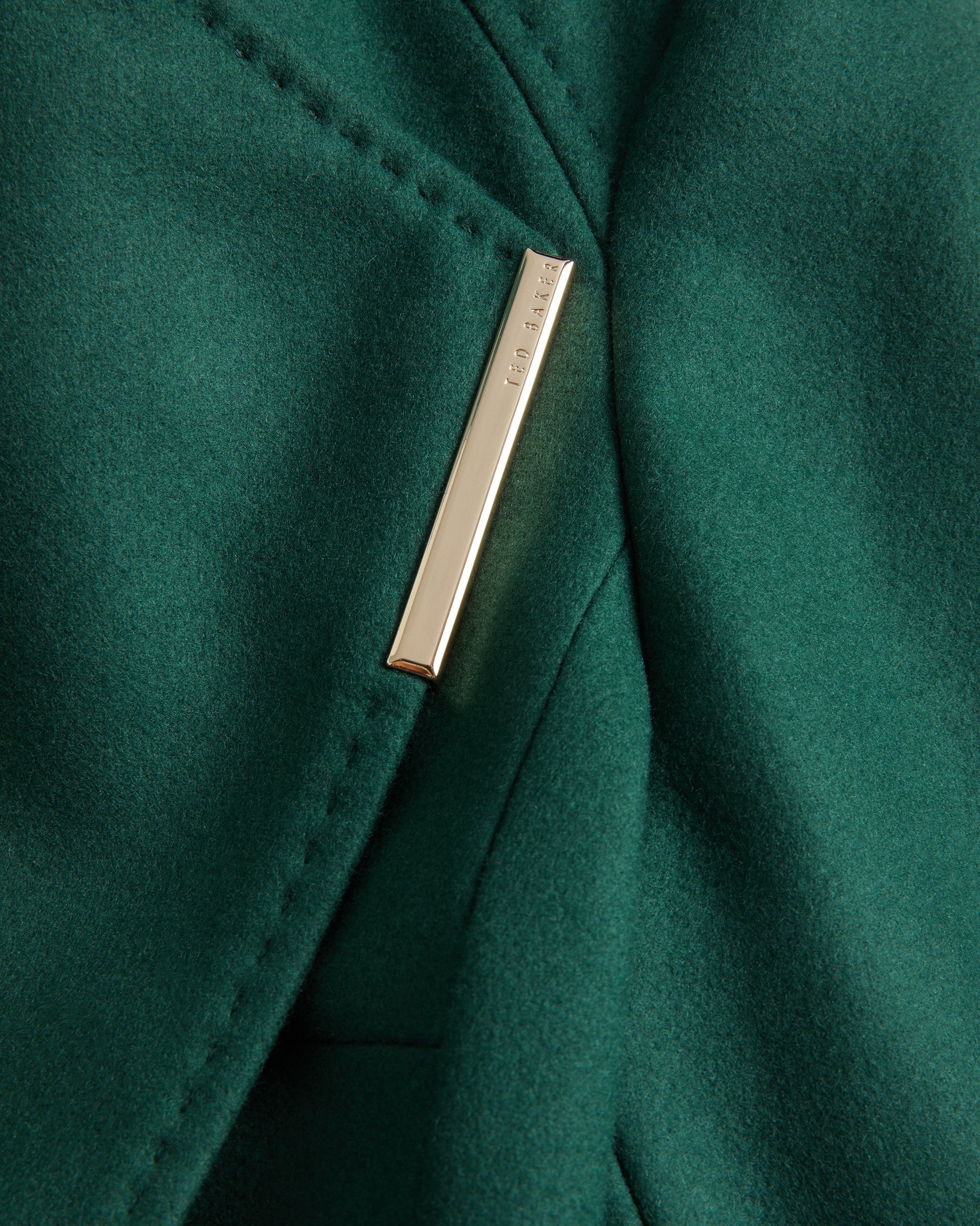 Rose Mid Length Wool Wrap Coat Dk-Green