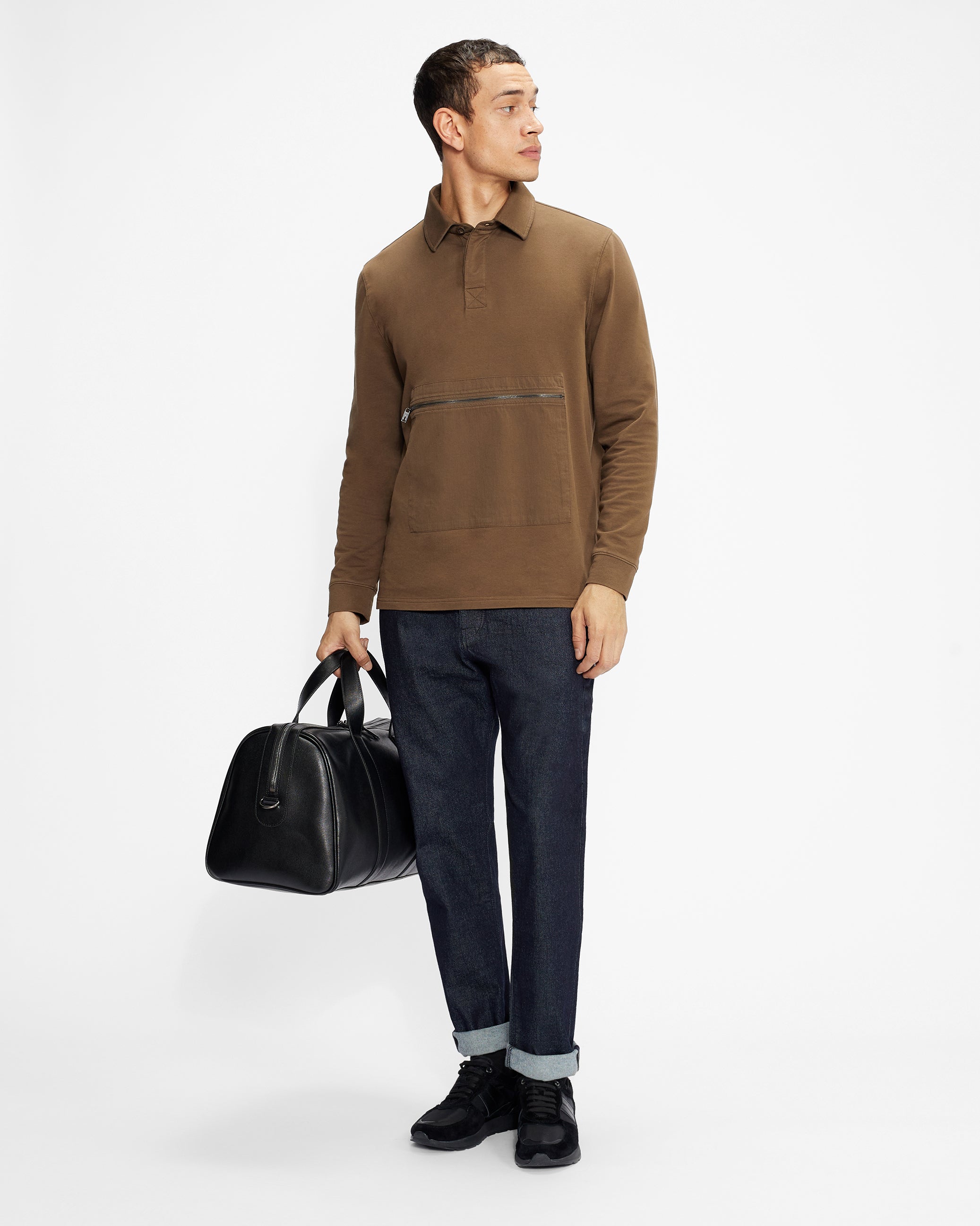 Fidick Saffiano Leather Holdall Black