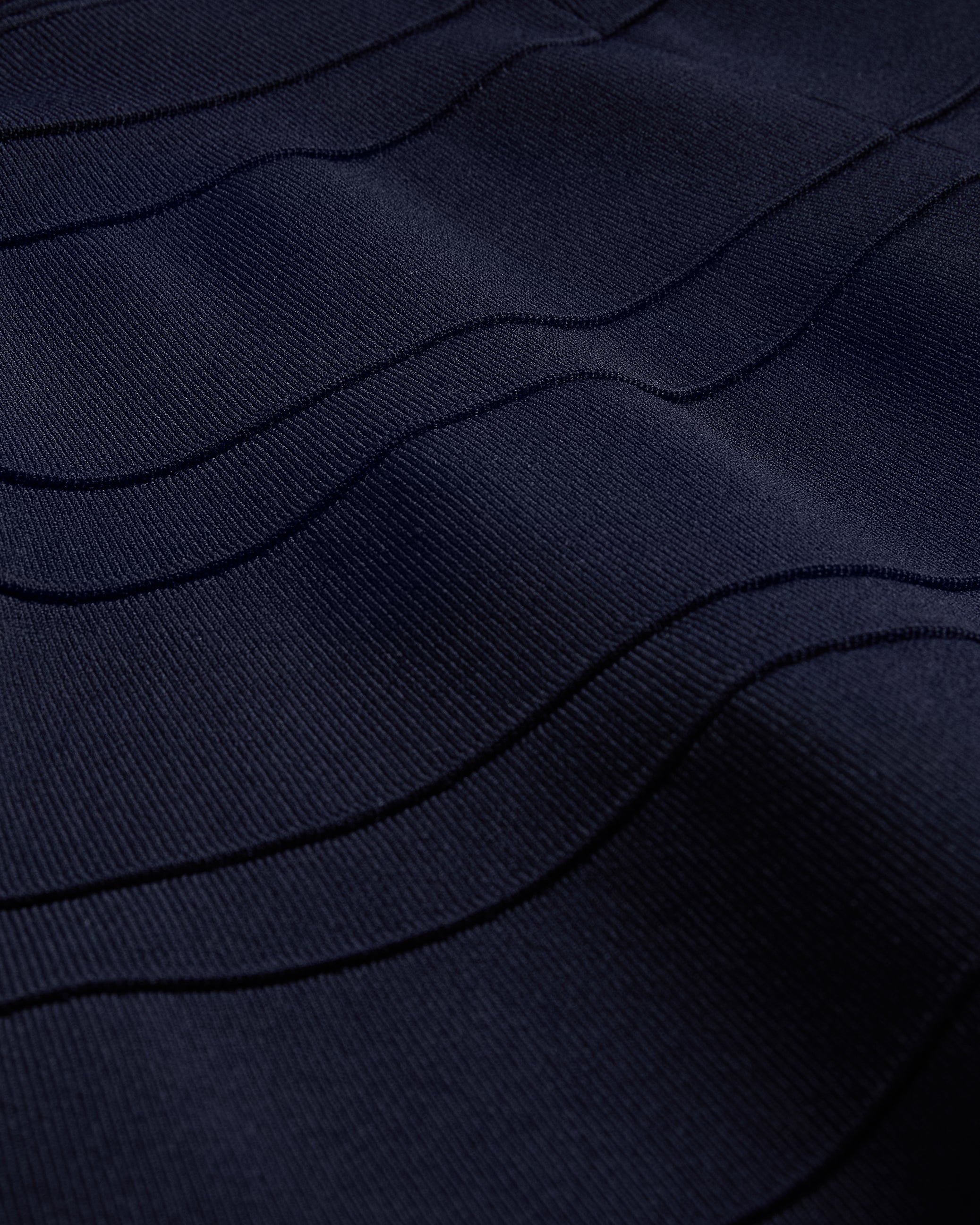 Velvey Puff Sleeve Dress With Engineered Skirt Navy