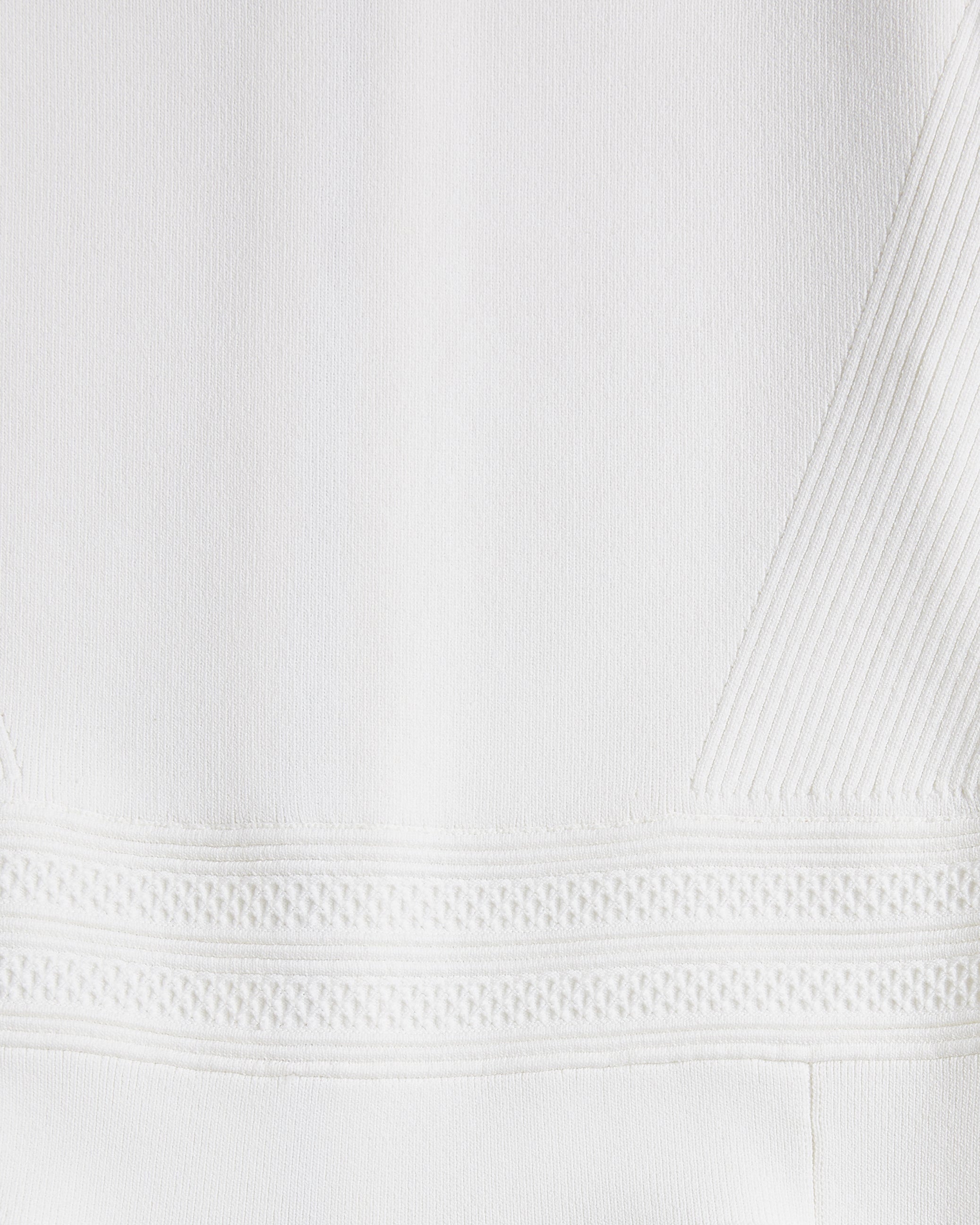 Velvey Puff Sleeve Dress With Engineered Skirt White