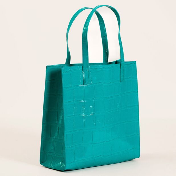 Croccon Croc Detail Large Icon Bag Teal-Blue