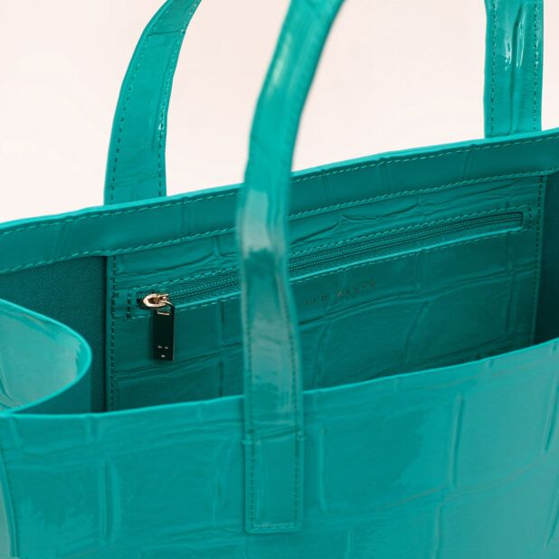 Croccon Croc Detail Large Icon Bag Teal-Blue