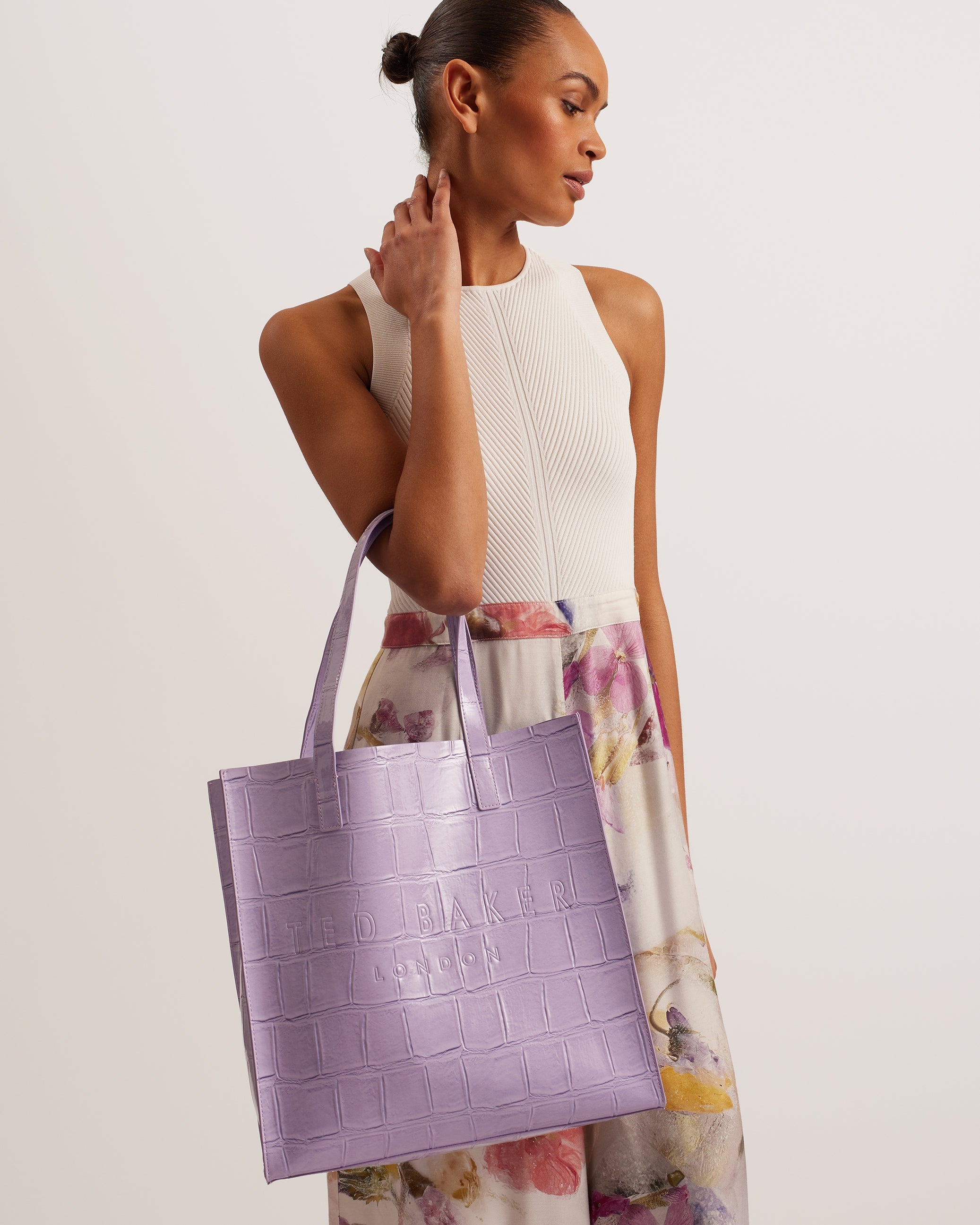 Croccon Croc Detail Large Icon Bag Lilac