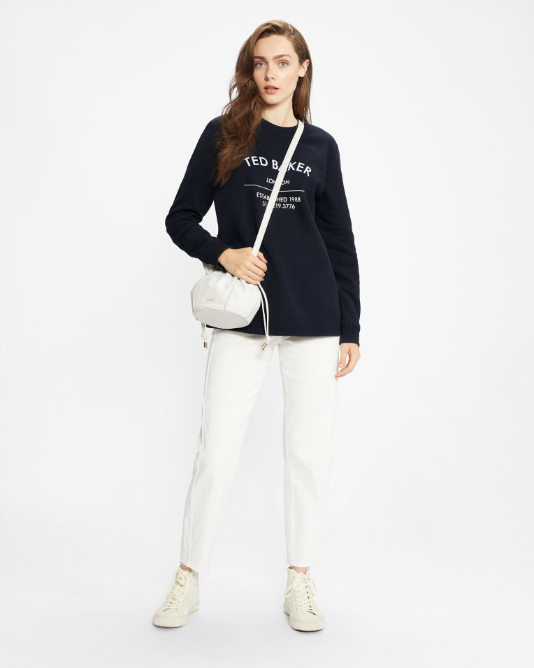 Maaxii Ted Baker Slogan Boyfriend Fit Sweat Navy
