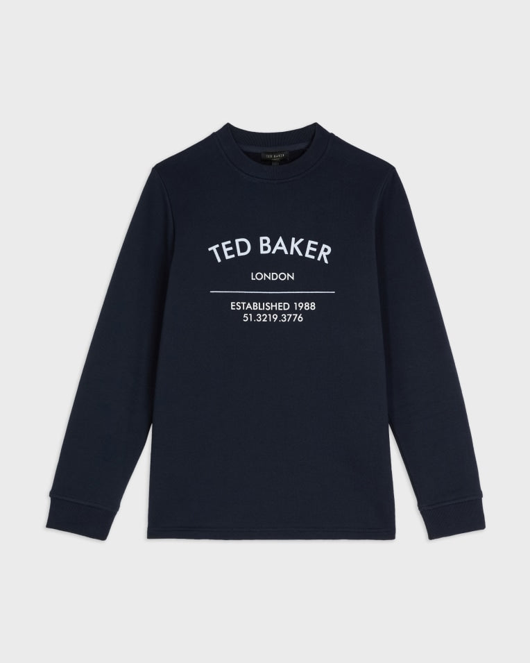 Maaxii Ted Baker Slogan Boyfriend Fit Sweat Navy
