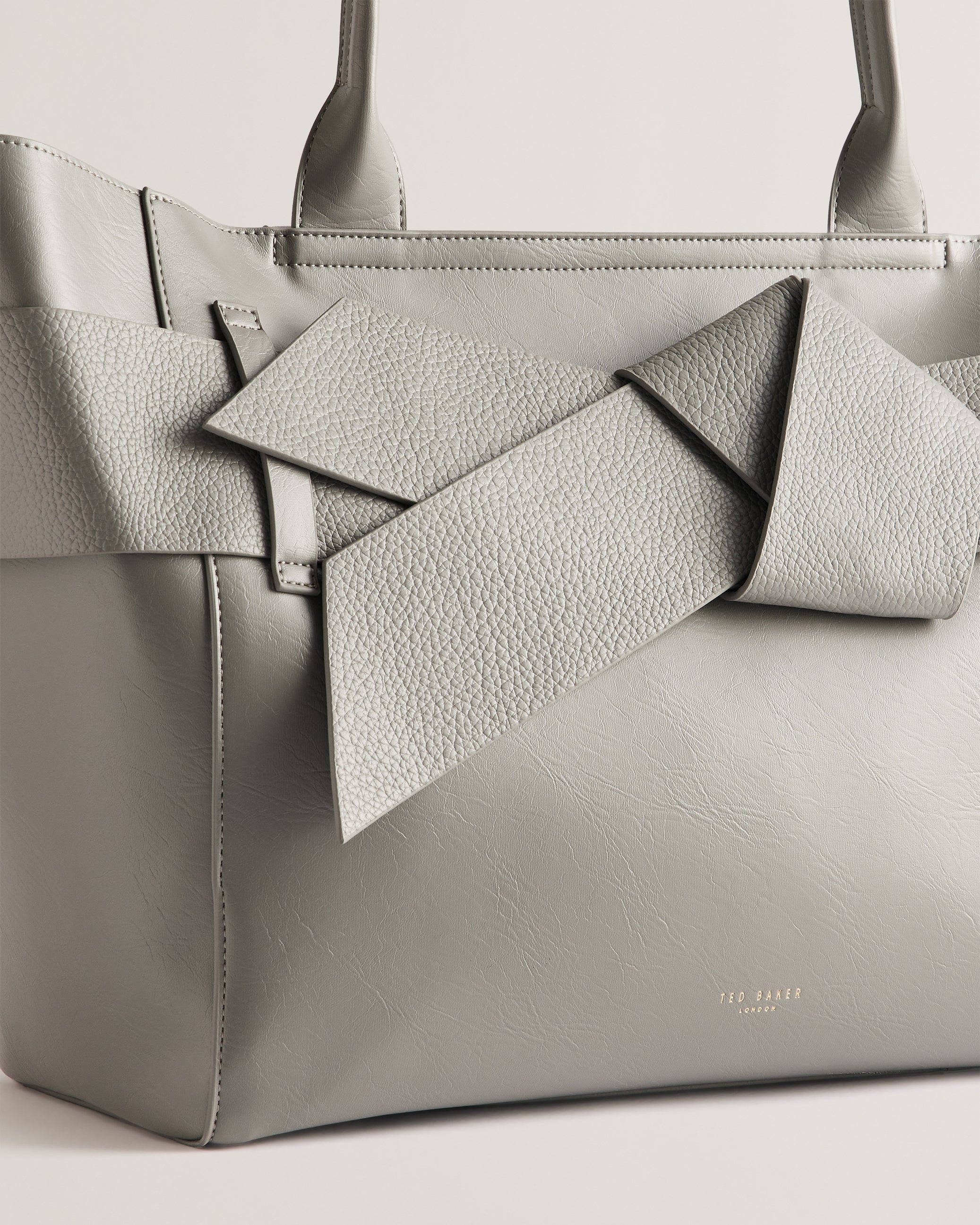 Jimma Large Knot Bow Tote Mid-Grey