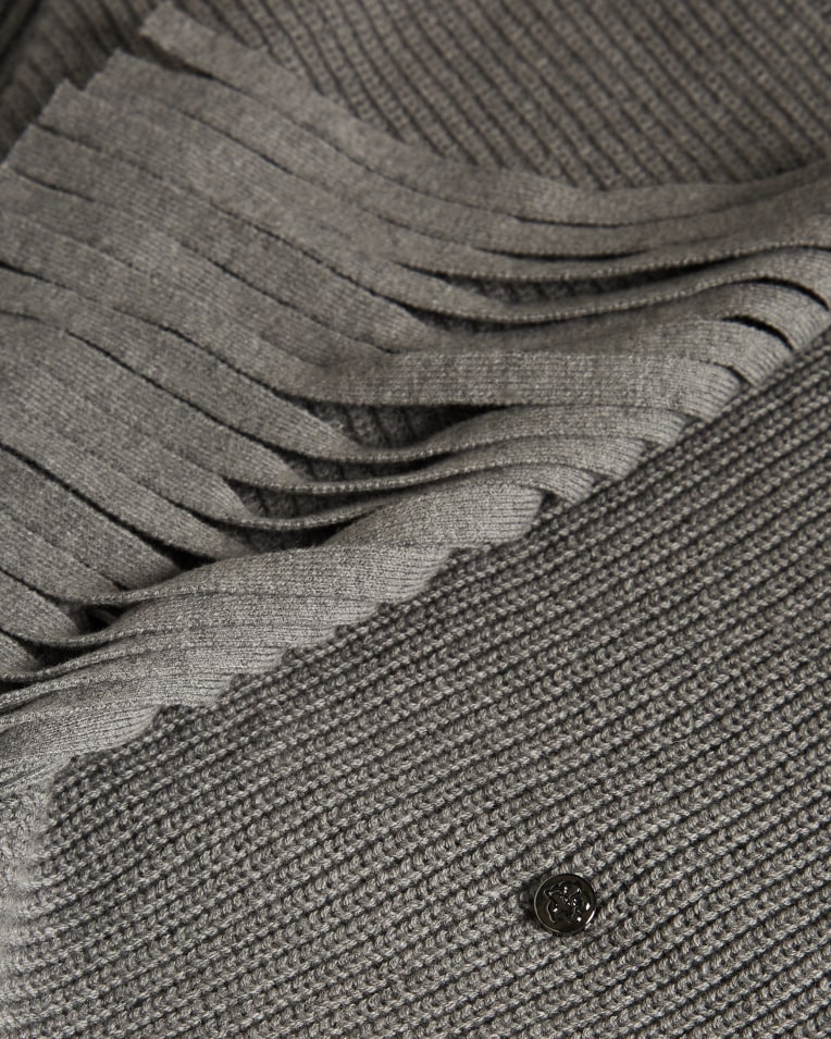 Fllorie Oversized Fringed Cardi Mid-Grey