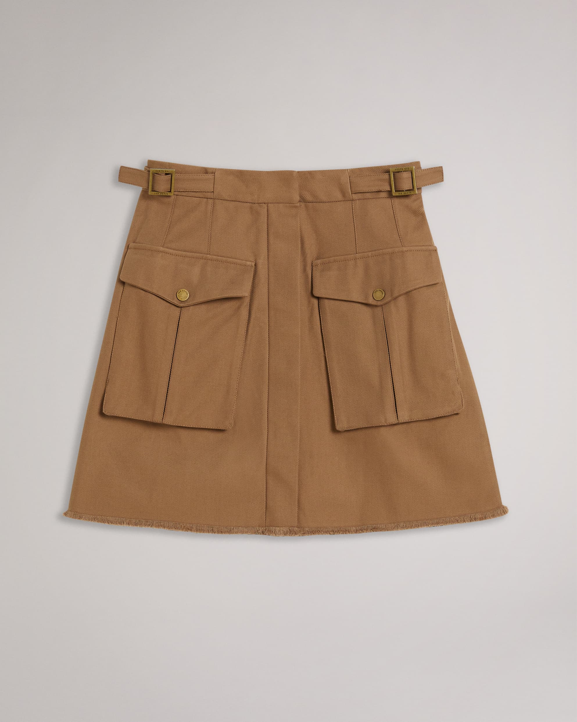 Laigha Utility Twill Mini Skirt Brown