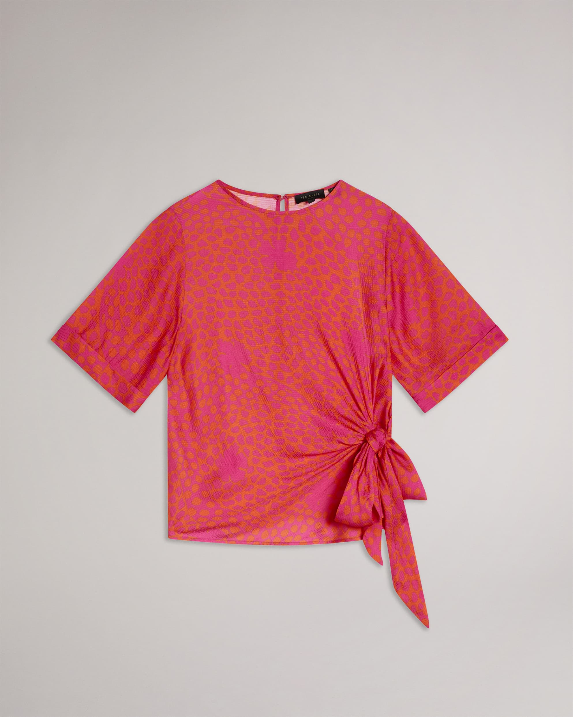 Merrick Integral Tie Front Shirt Deep-Pink