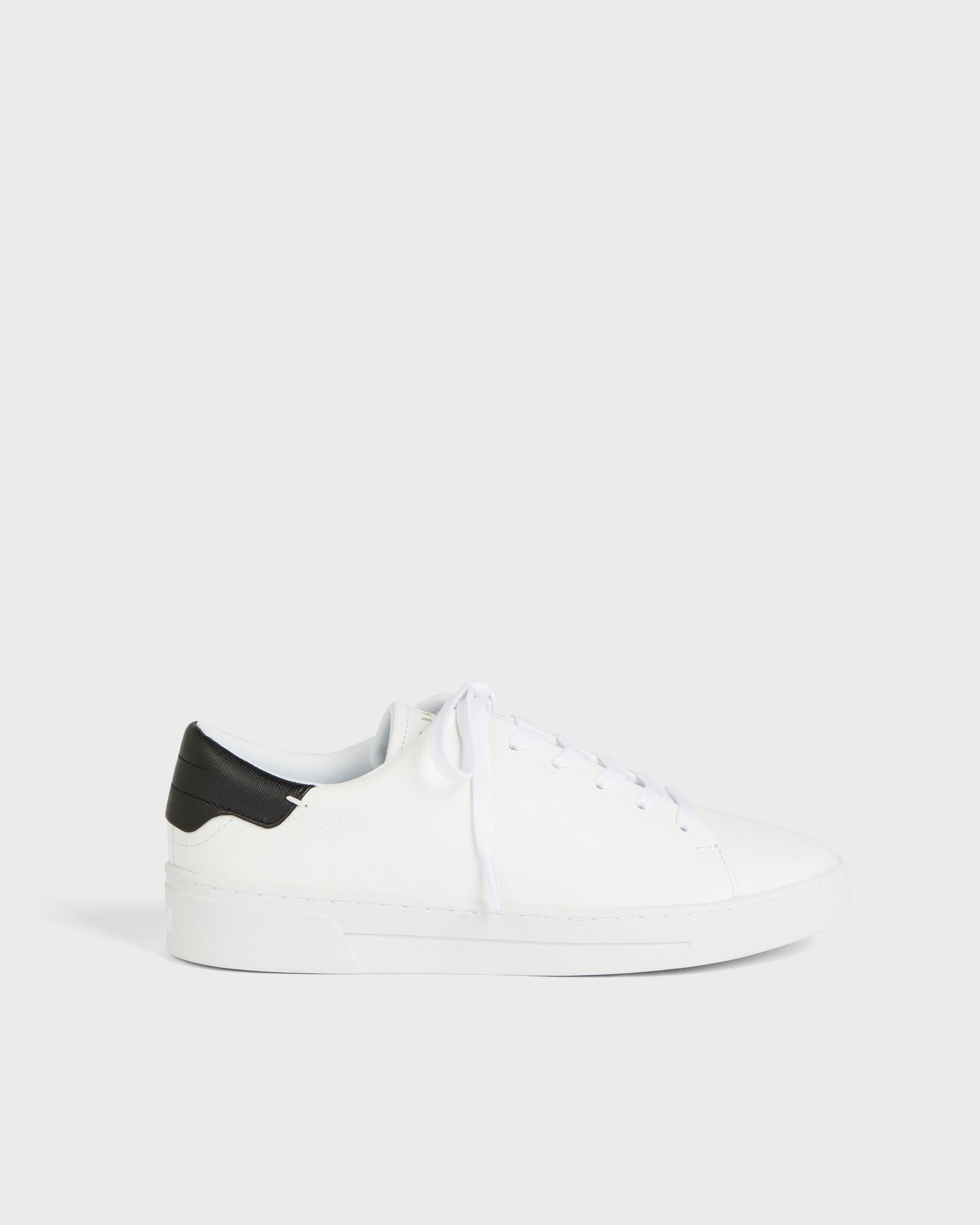 Kimmii Tumbled Leather Trainers Shoes White-Blk