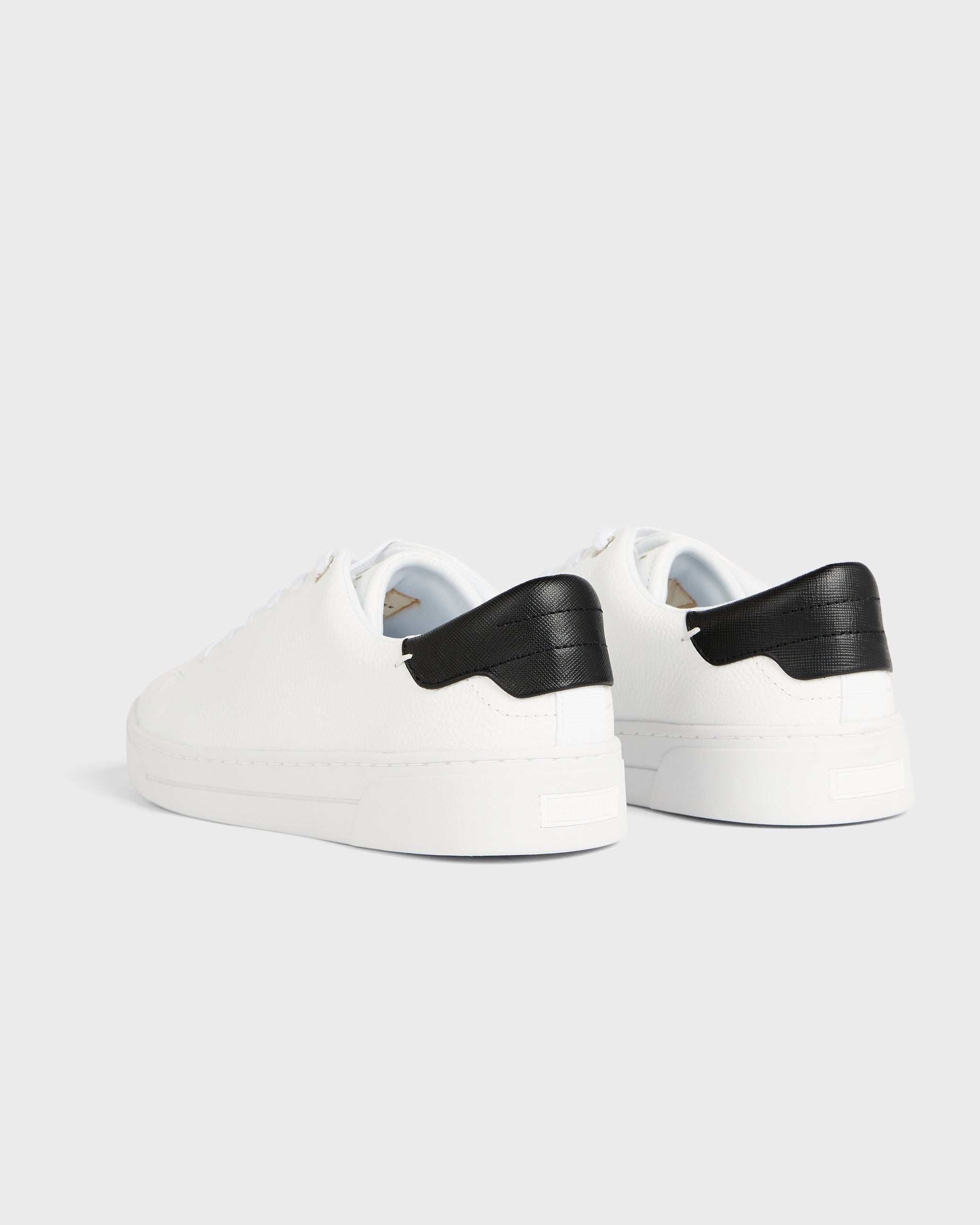 Kimmii Tumbled Leather Trainers Shoes White-Blk