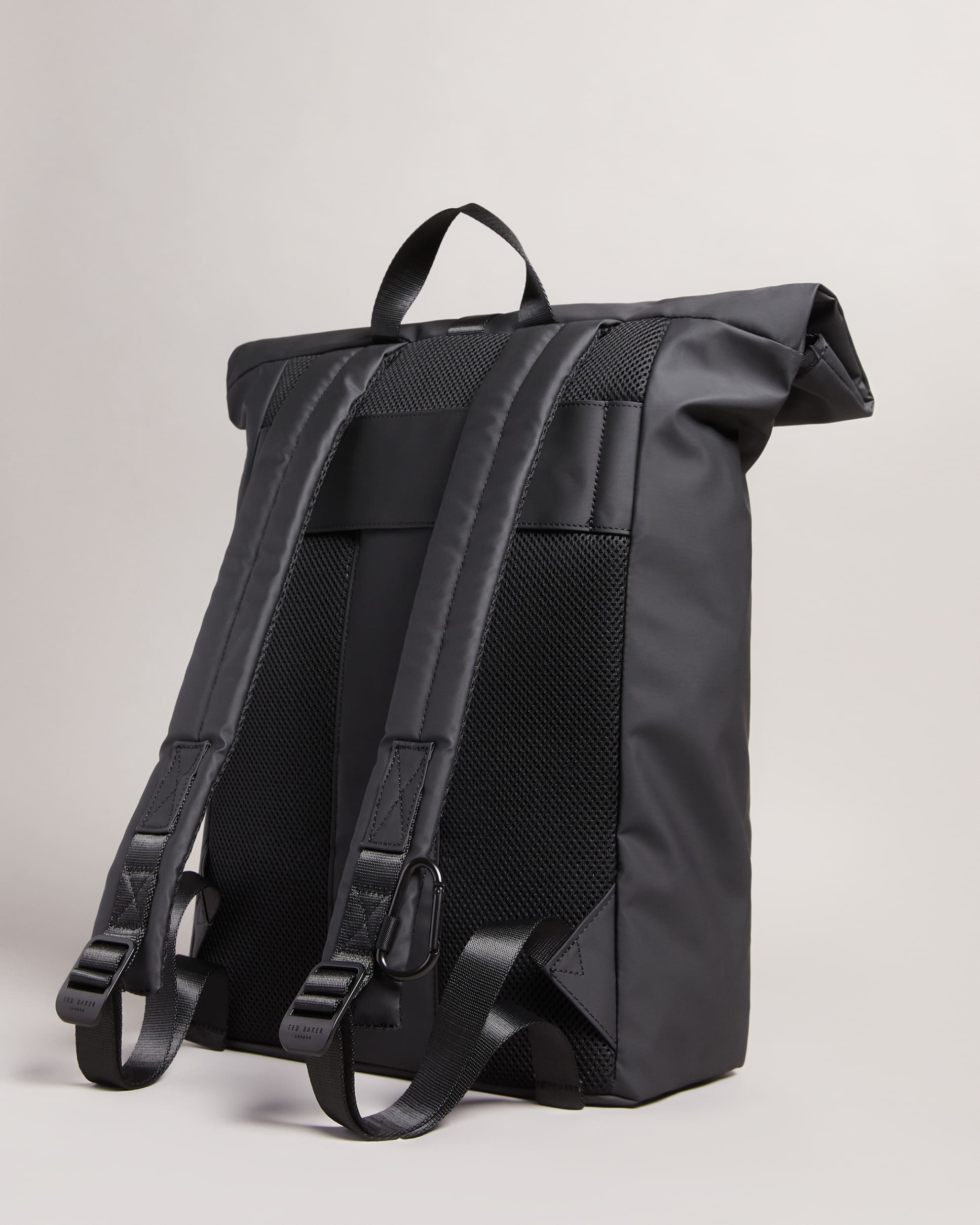 Clime Rubberised Rolltop Backpack Black