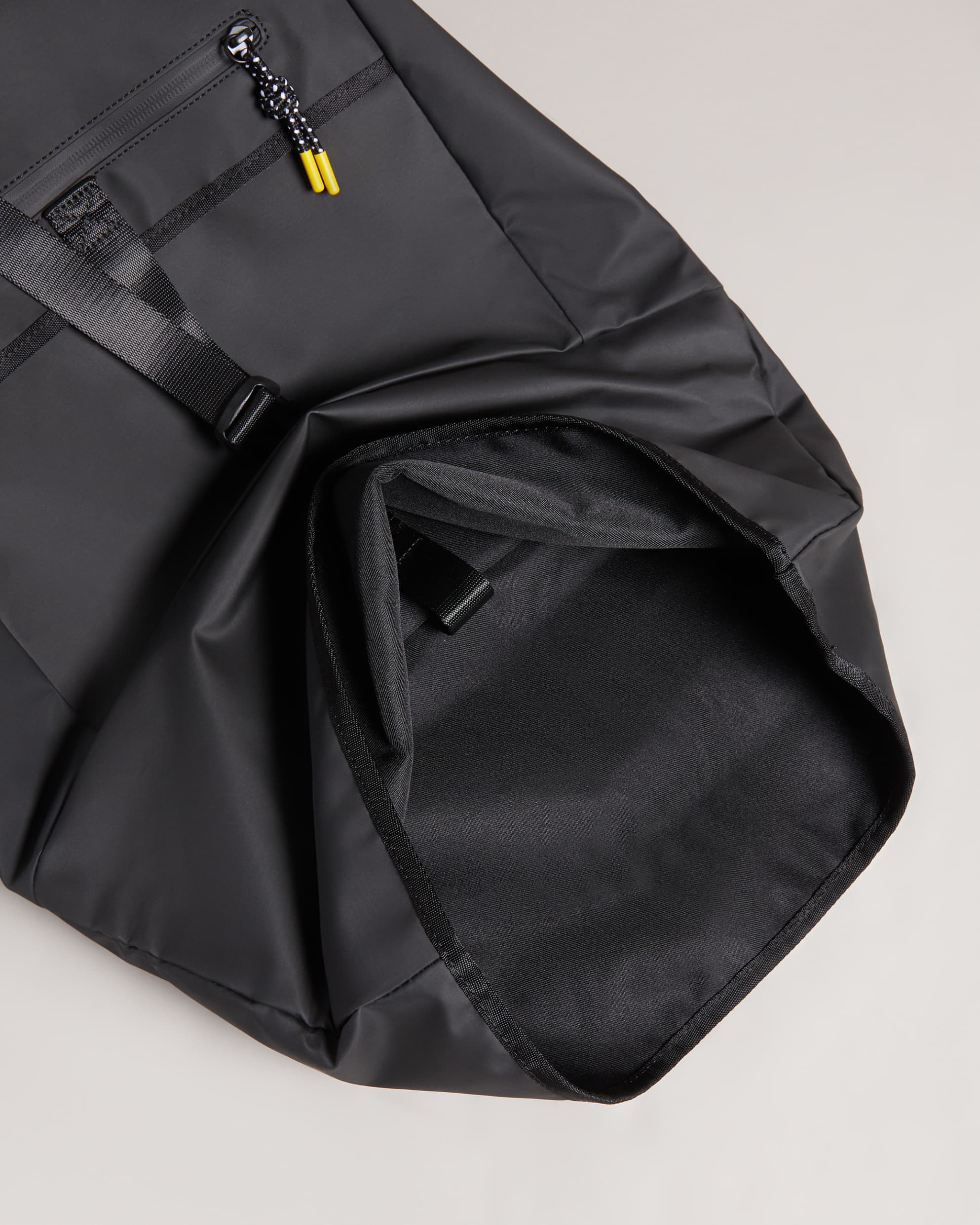 Clime Rubberised Rolltop Backpack Black