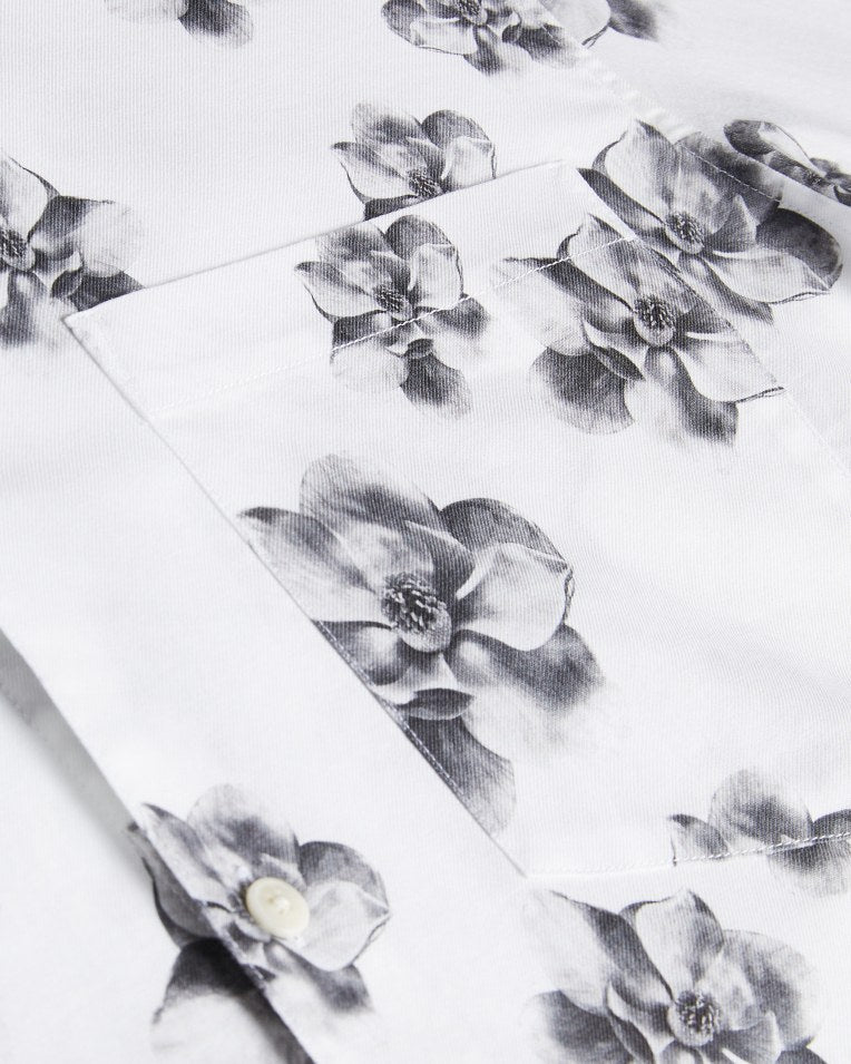 Milhill Ls Photographic Magnolia Print Shirt White