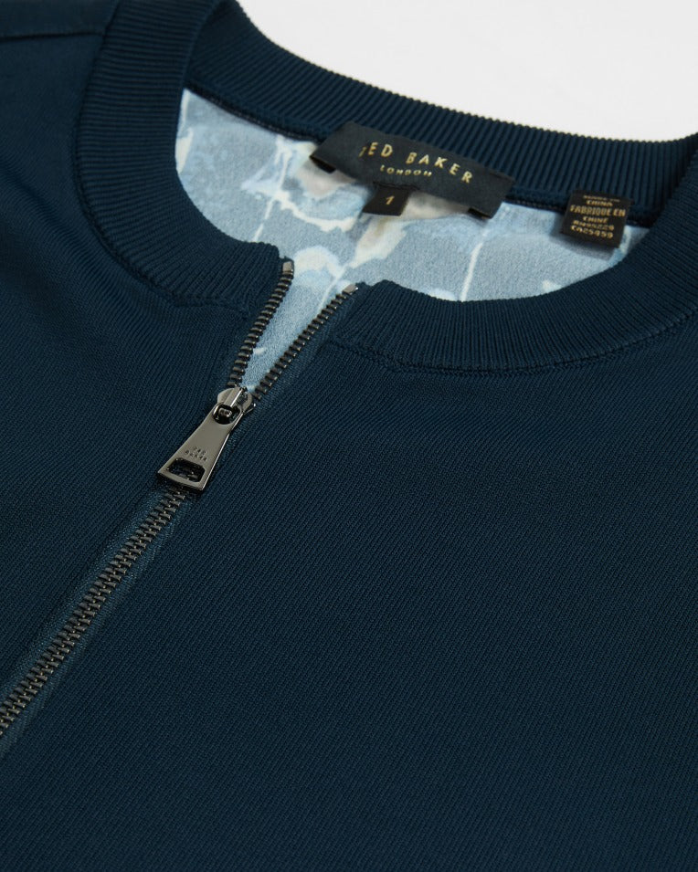 Imma Printed Woven Back Cardigan Dk-Navy