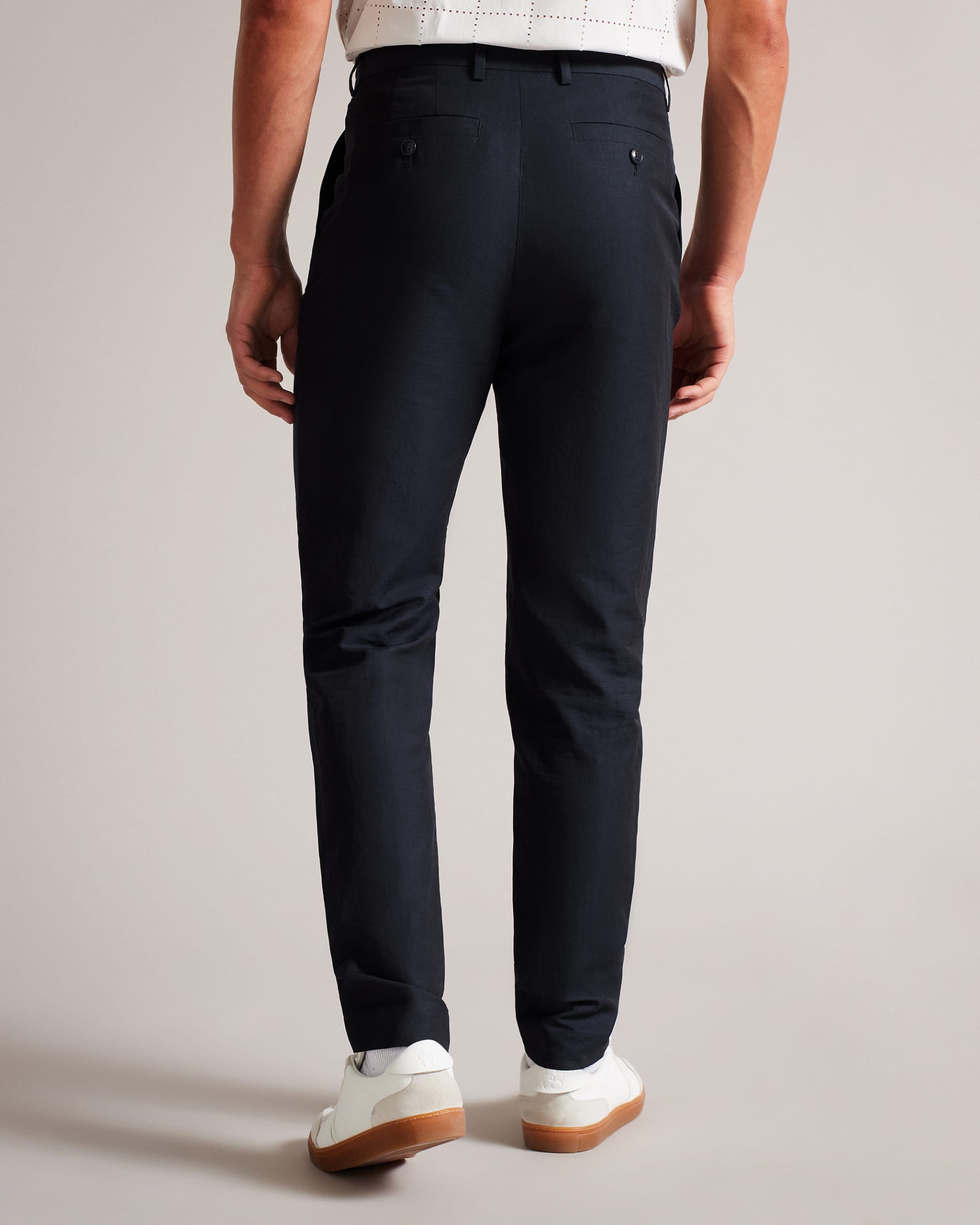 Crelly Slim Fit Silk Look Trs Navy