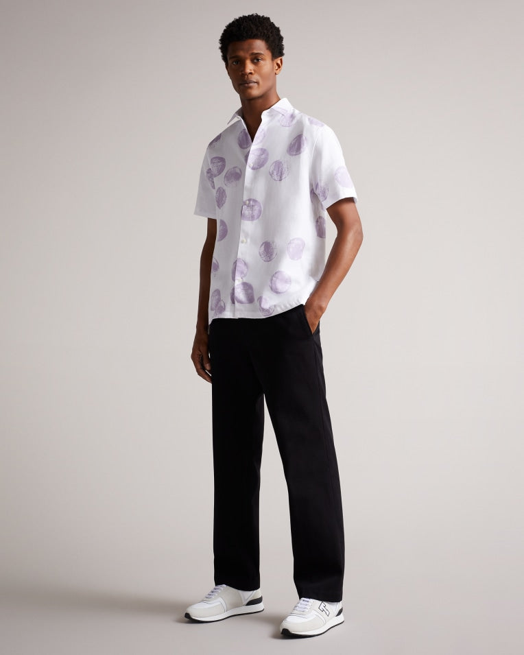 Gophir Ss Sponge Spot Print Shirt White