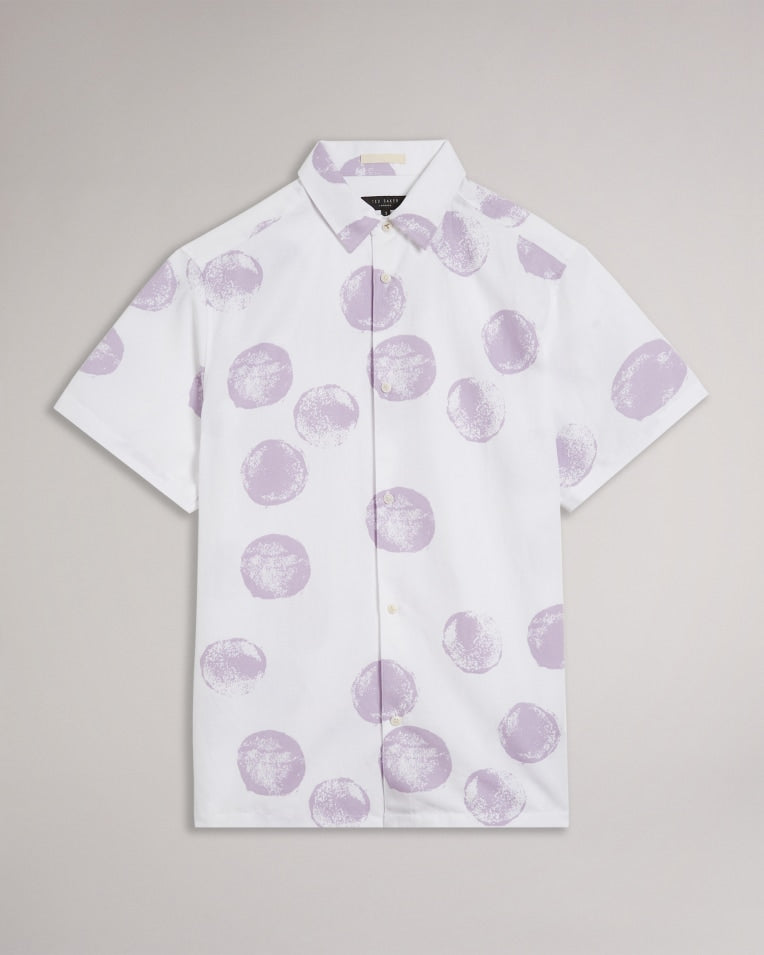 Gophir Ss Sponge Spot Print Shirt White