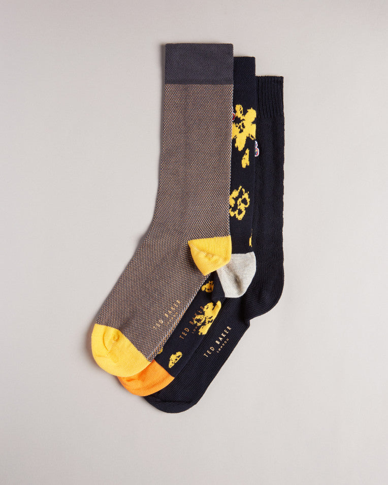 Boxfive Three Pack Of Socks Assorted
