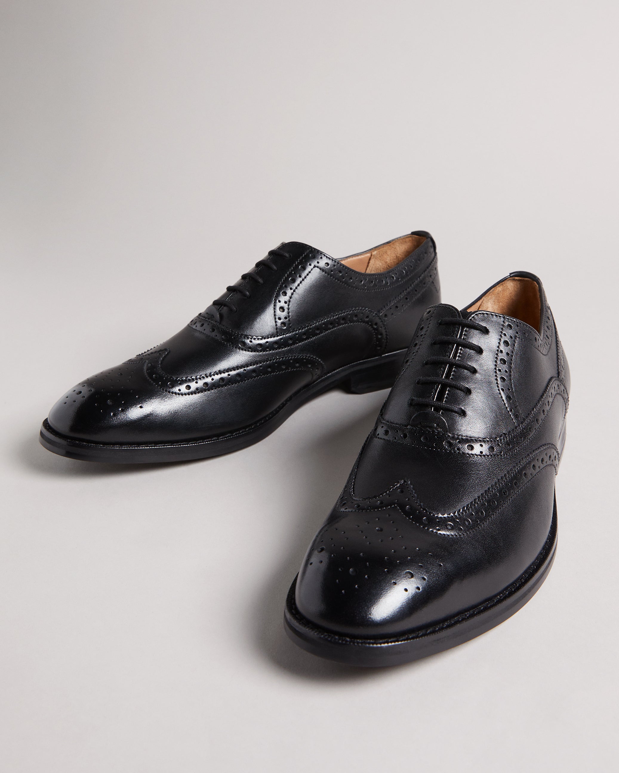 Amaiss Formal Leather Brogue Shoes Black